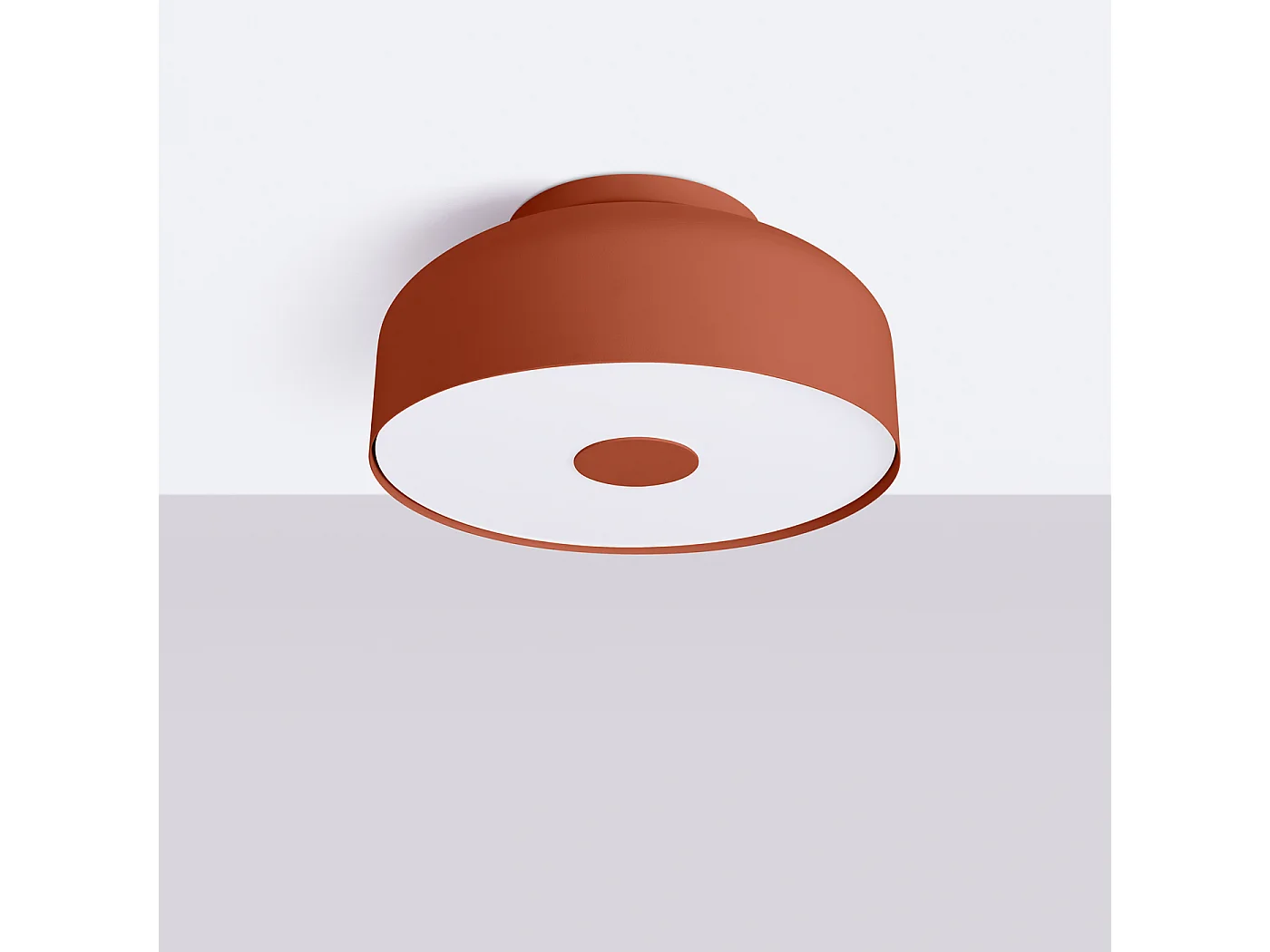 Lampada Da Soffitto Omiq Moderno Di Acciaio/Pvc - 4 Sorgenti Luminose - L.30 X A.15 Cm - Ocra Rossa