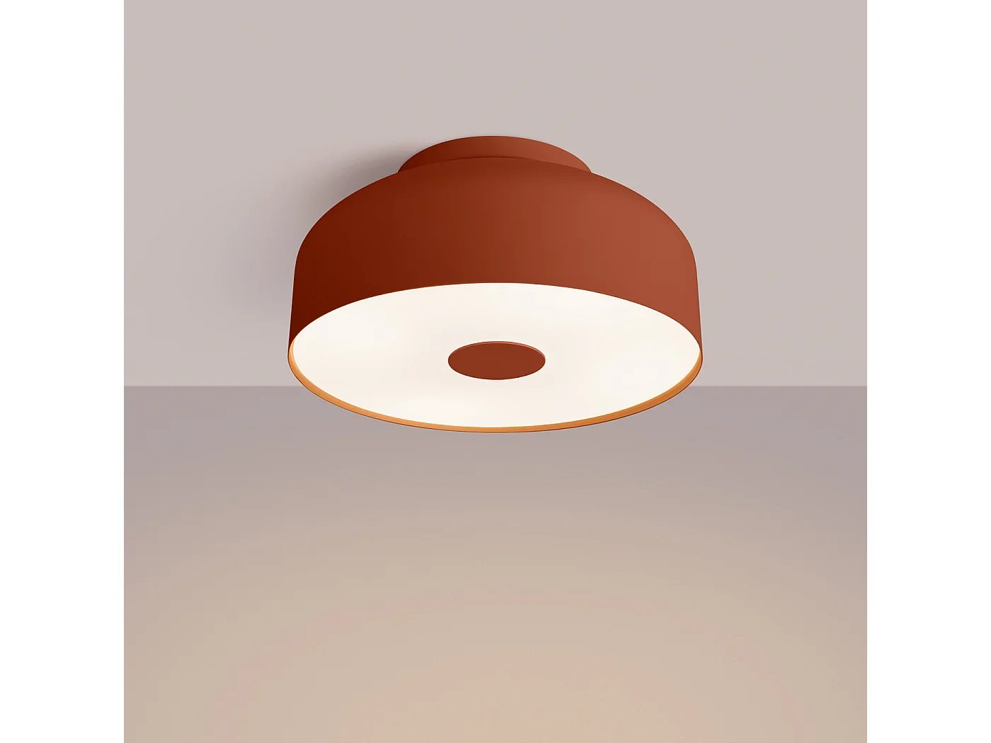 Lampada Da Soffitto Omiq Moderno Di Acciaio/Pvc - 4 Sorgenti Luminose - L.30 X A.15 Cm - Ocra Rossa