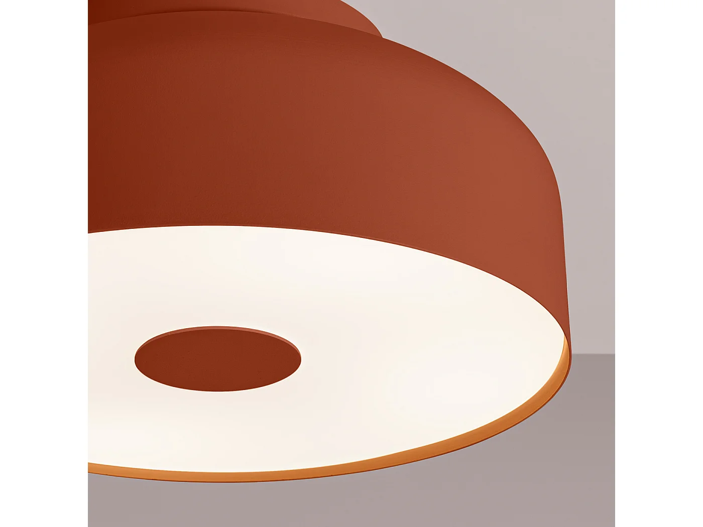 Lampada Da Soffitto Omiq Moderno Di Acciaio/Pvc - 4 Sorgenti Luminose - L.30 X A.15 Cm - Ocra Rossa