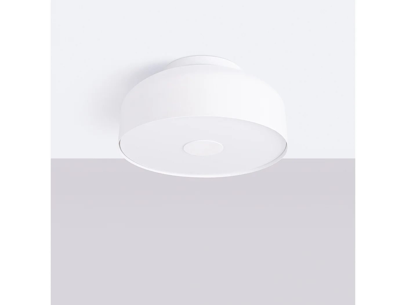 Plafonnier Omiq Moderne En Acier/Pvc - 4 Sources Lumineuses - L.30 X H.15 Cm - Blanc