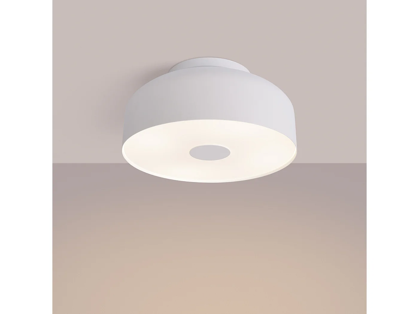 Plafonnier Omiq Moderne En Acier/Pvc - 4 Sources Lumineuses - L.30 X H.15 Cm - Blanc