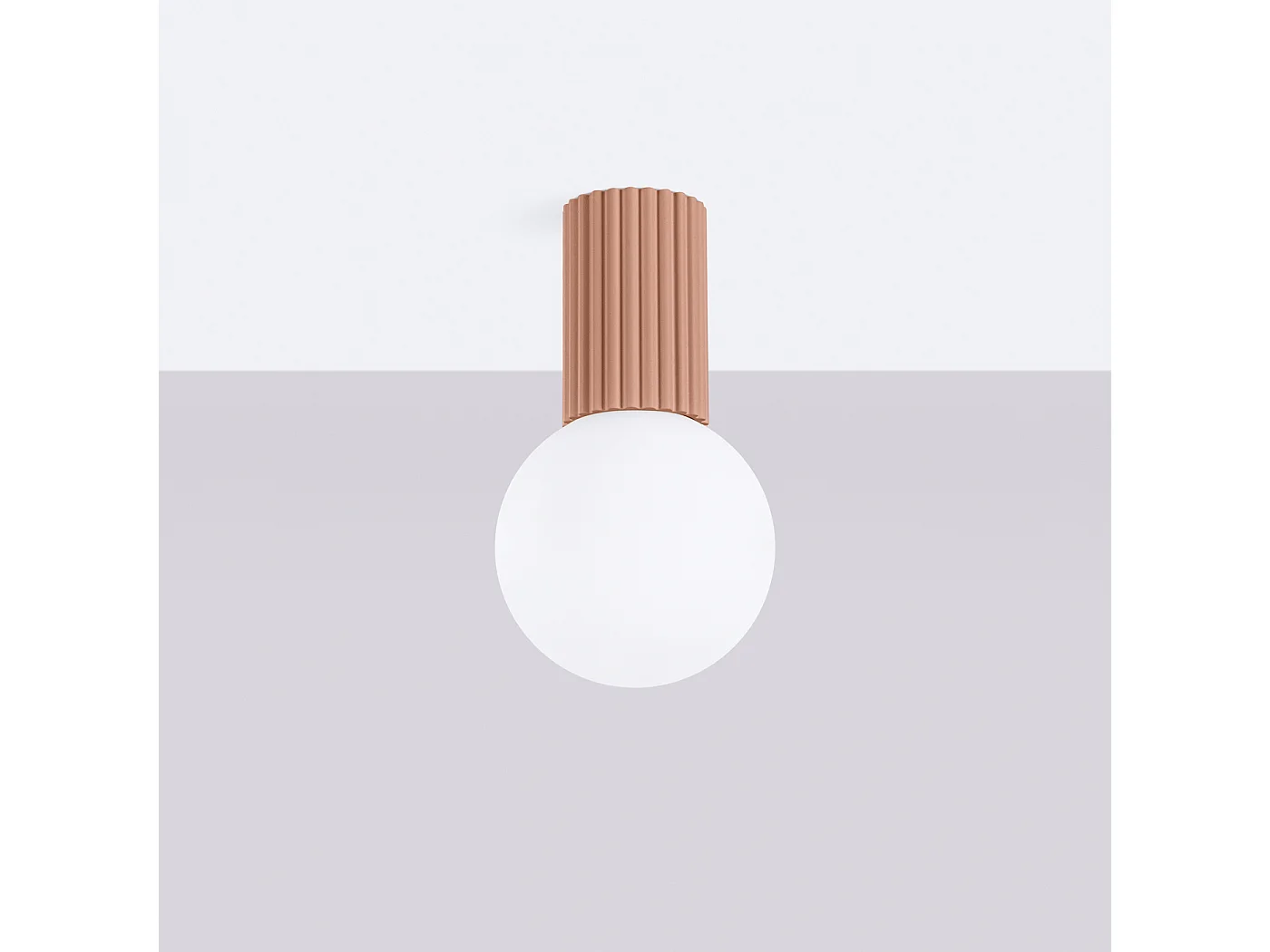 Plafonnier Halo Moderne En Aluminium/Verre - 1 Sources Lumineuses - L.12 X H.21 Cm - Moka