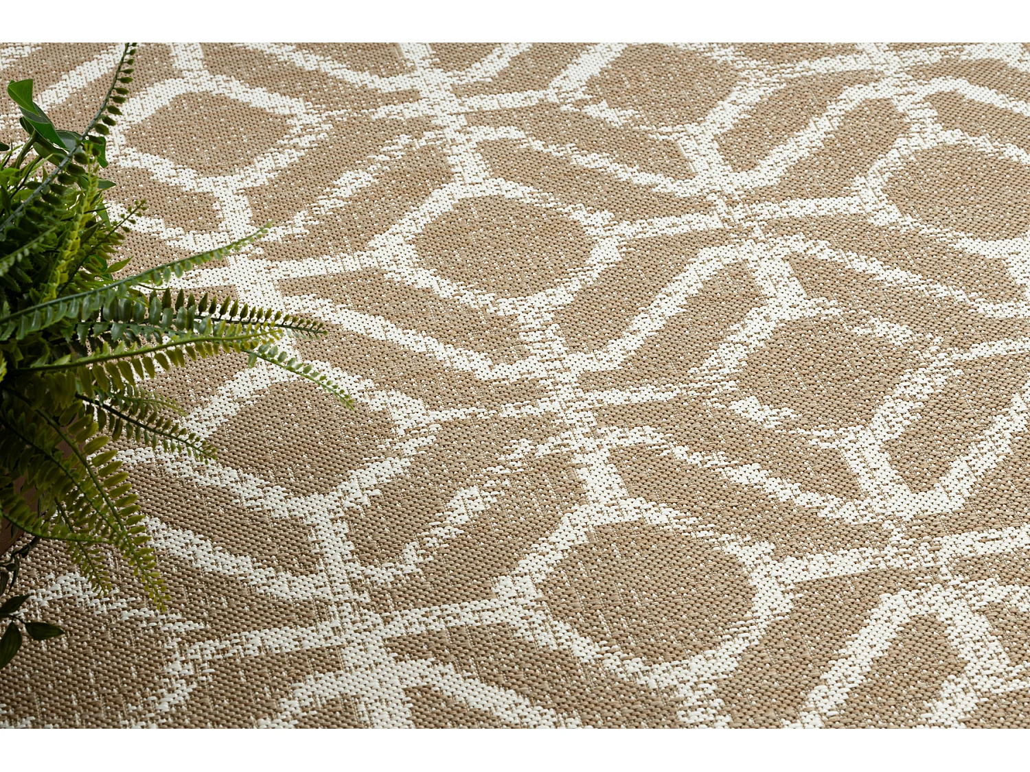 Teppich FLAT 48957265 Geometrische Raute naturbeige Schnur 120x170 cm