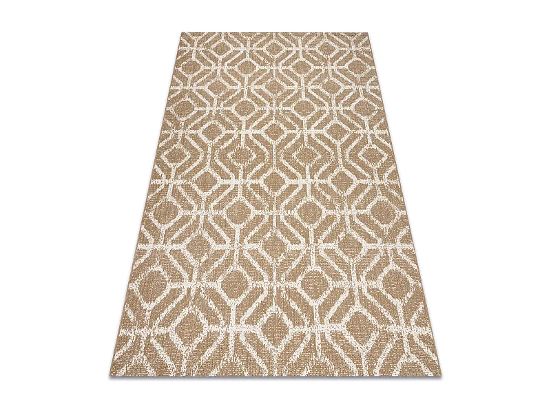 Tapis sisal FLAT 48957265 Géométrique RHOMBY ficelle beige naturel 120x170 cm