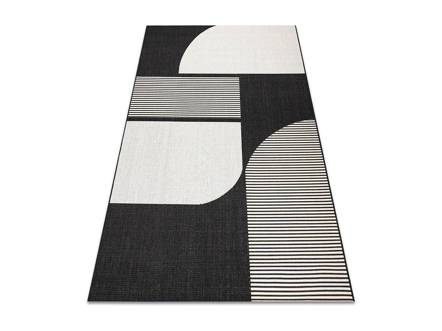 Teppich FLAT SISAL 49384690 ABSTRAKTION creme / schwarz 120x170 cm