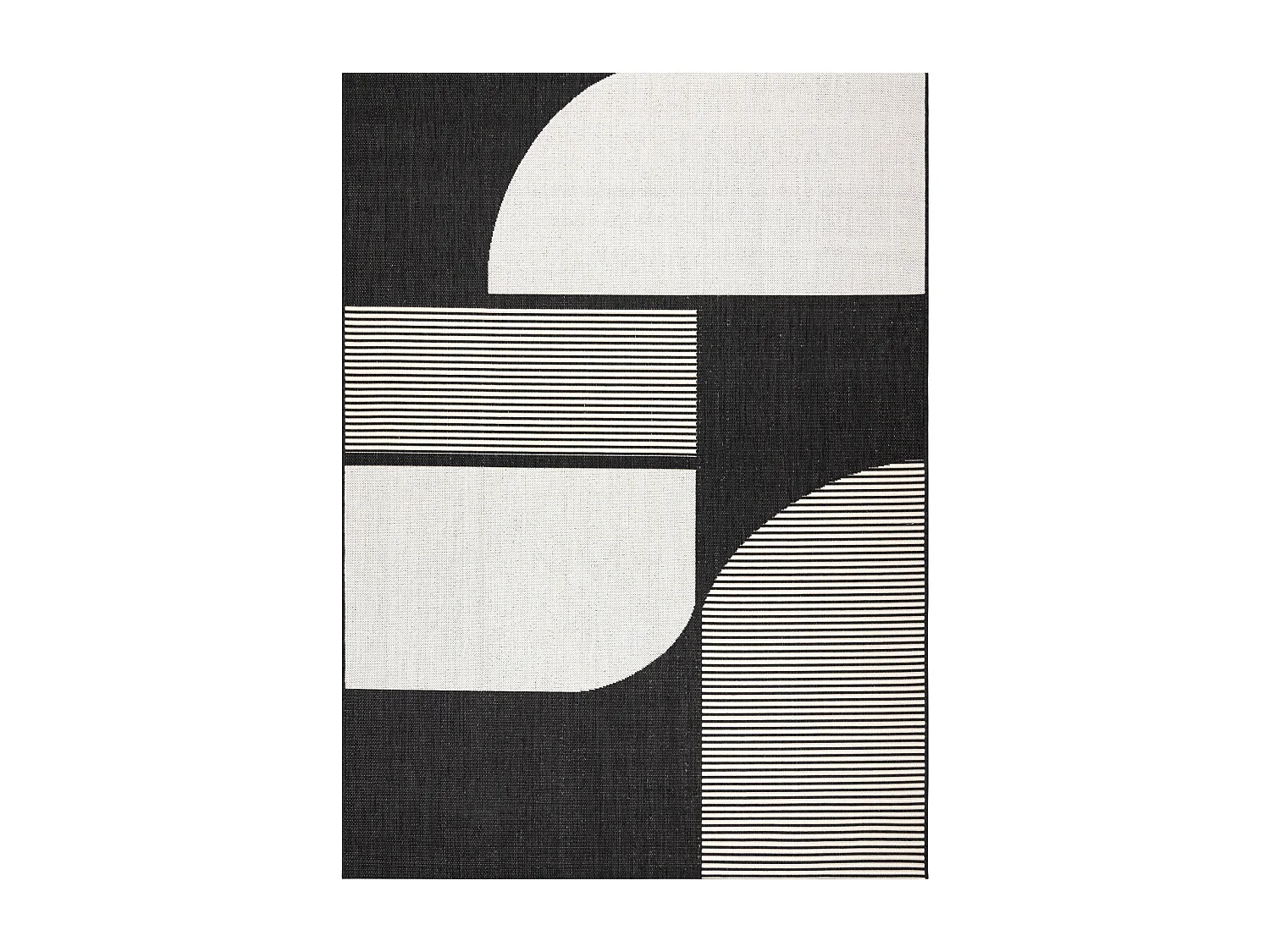 Teppich FLAT SISAL 49384690 ABSTRAKTION creme / schwarz 120x170 cm