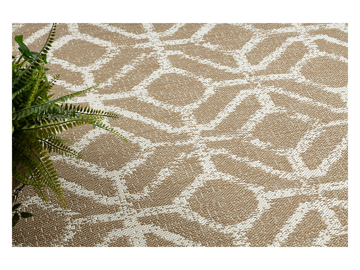 Tapis sisal FLAT 48957265 Géométrique RHOMBY ficelle beige naturel 160x230 cm
