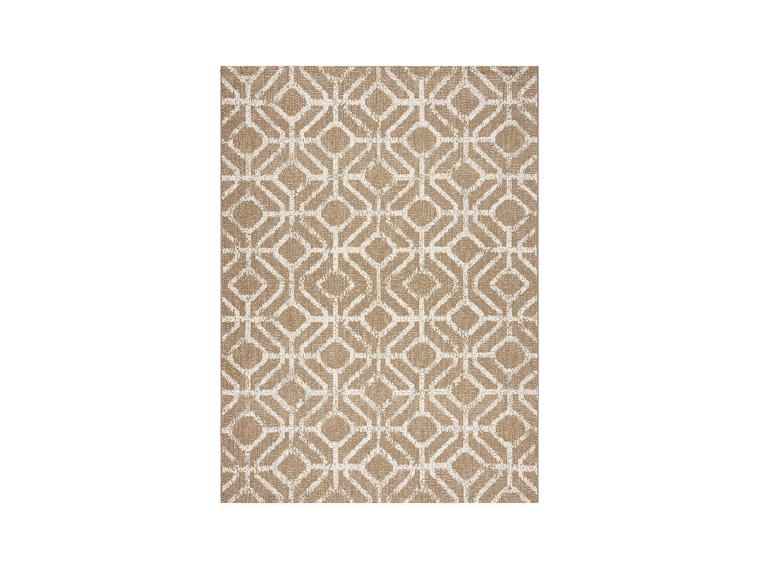 Tapis sisal FLAT 48957265 Géométrique RHOMBY ficelle beige naturel 140x200 cm