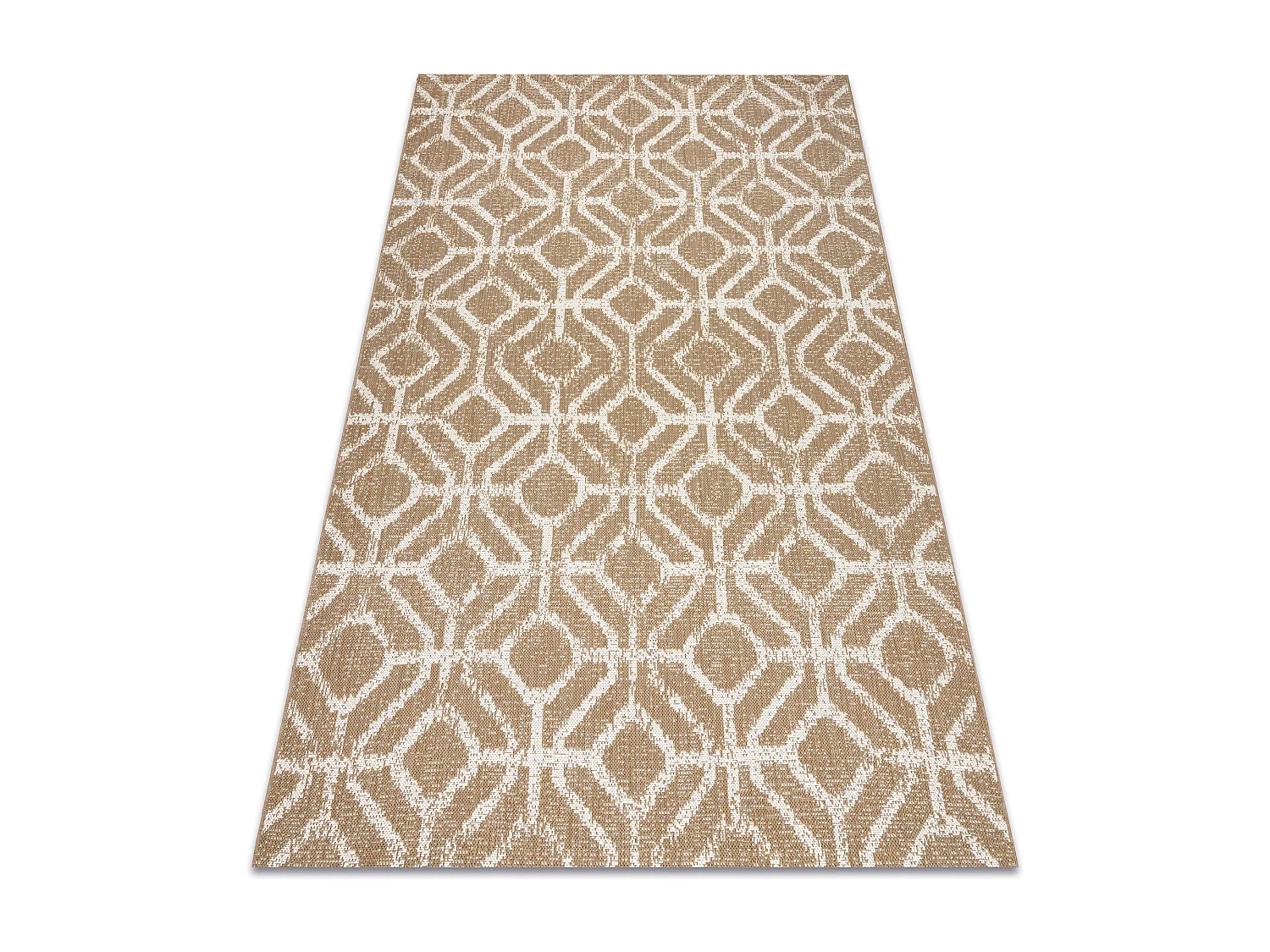 Tapis sisal FLAT 48957265 Géométrique RHOMBY ficelle beige naturel 140x200 cm