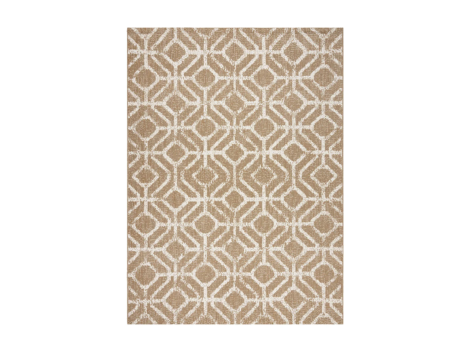 Tapis sisal FLAT 48957265 Géométrique RHOMBY ficelle beige naturel 140x200 cm