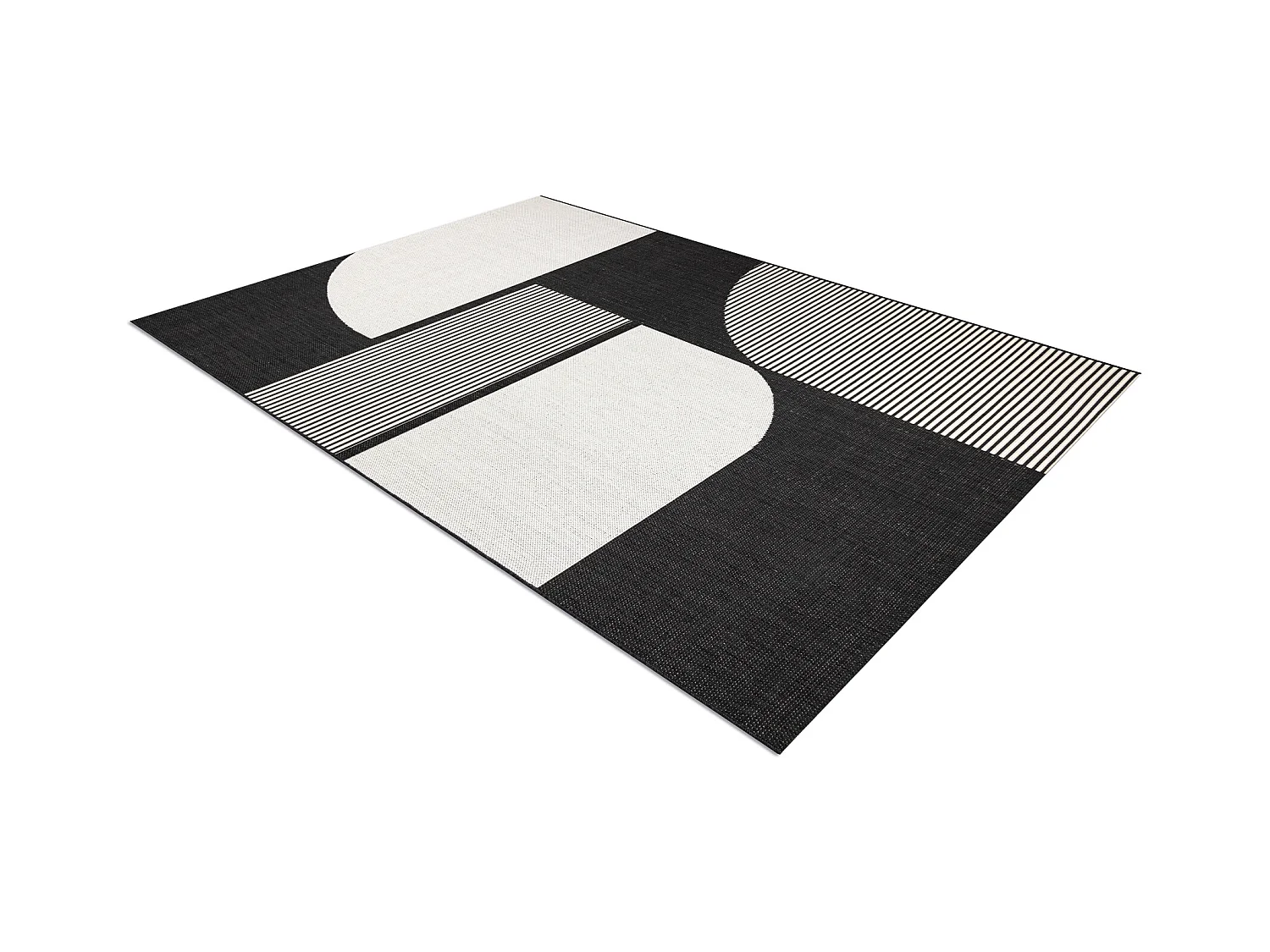Tapis SIZAL FLAT 49384690 ABSTRACTION crème / noir 80x150 cm