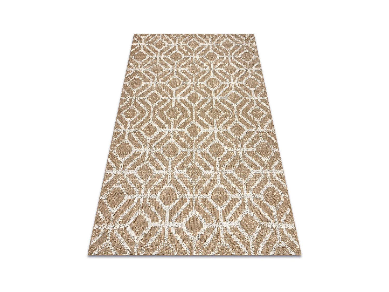 Tapis sisal FLAT 48957265 Géométrique RHOMBY ficelle beige naturel 80x150 cm