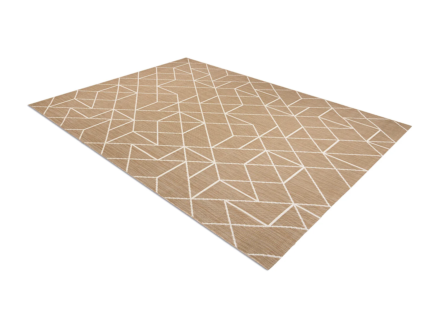Sisal tapijt FLAT 48959265 Geometrisch natuurlijk beige snaar 160x230 cm