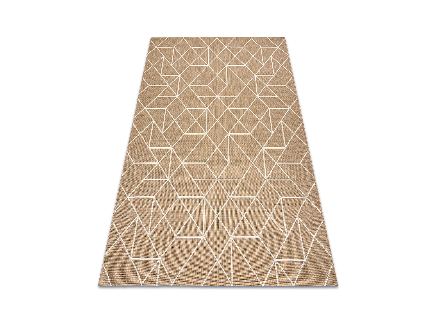 Tapis sisal FLAT 48959265 Géométrique ficelle beige naturel 140x200 cm