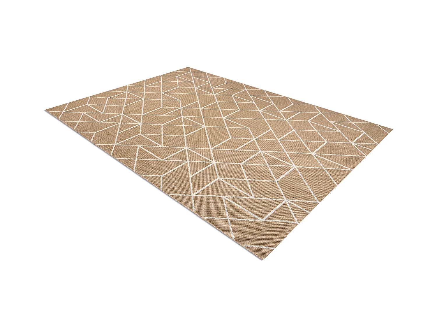 Tapis sisal FLAT 48959265 Géométrique ficelle beige naturel 140x200 cm