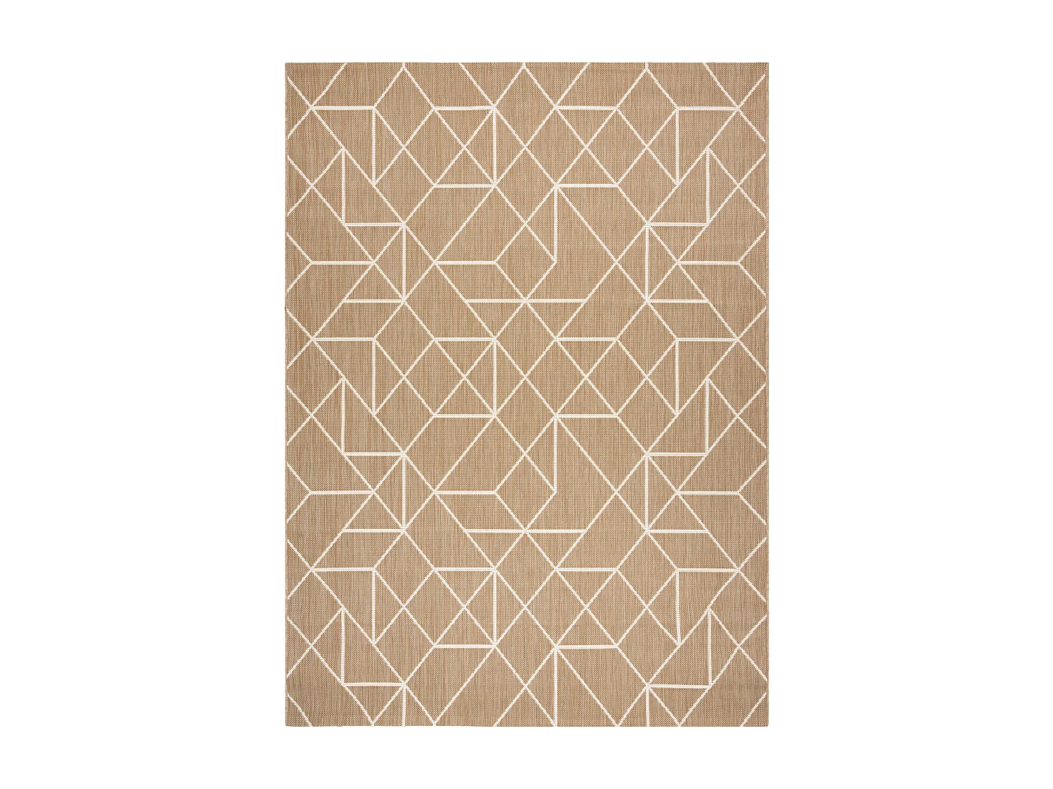 Tapis sisal FLAT 48959265 Géométrique ficelle beige naturel 140x200 cm