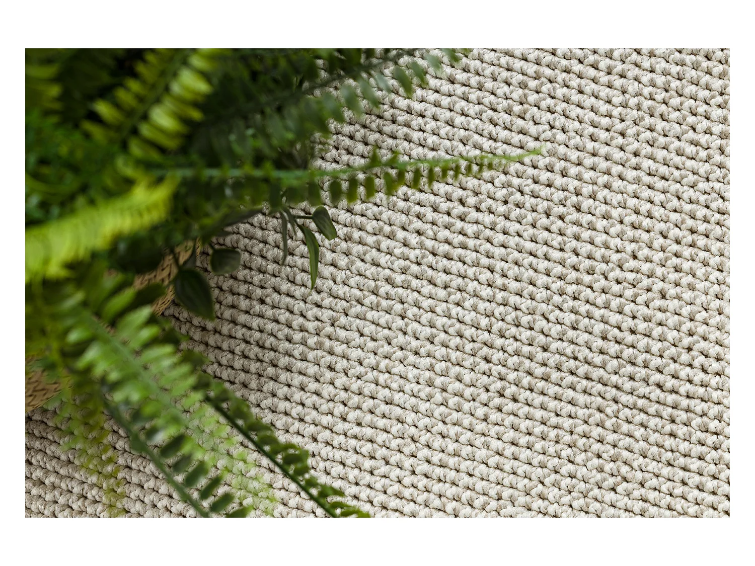 Tapis CASABLANCA LOOM cercle crème, bouclé, doux intérieur et exté cercle 80 cm