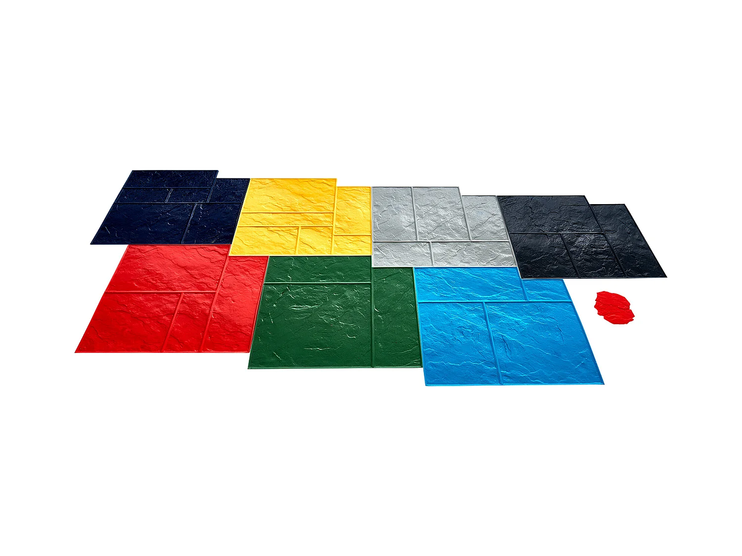 Stempelmat voor Beton SucceBuy, Gestructureerde Polyurethaanhuid voor Gieten,61 x 61 cm, 7 Stuks