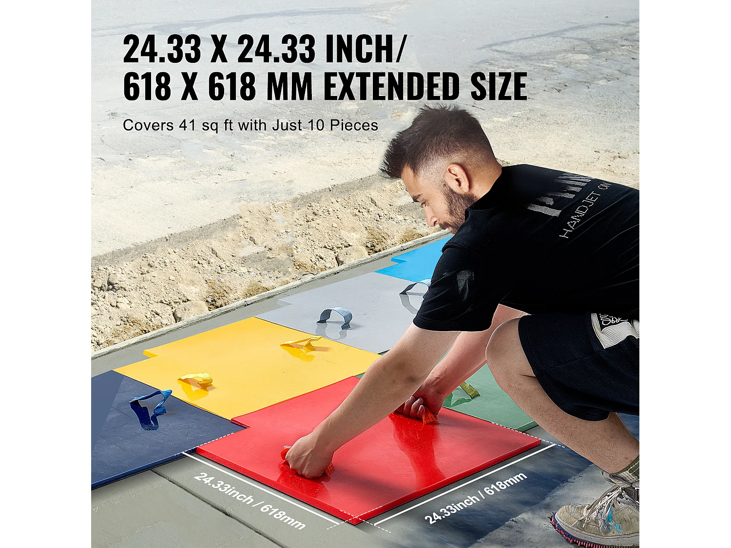 Tapis de Tampon pour Béton SucceBuy, Peau Texturée en Polyuréthane pour Moulage,61 x 61 cm, 7 PCS