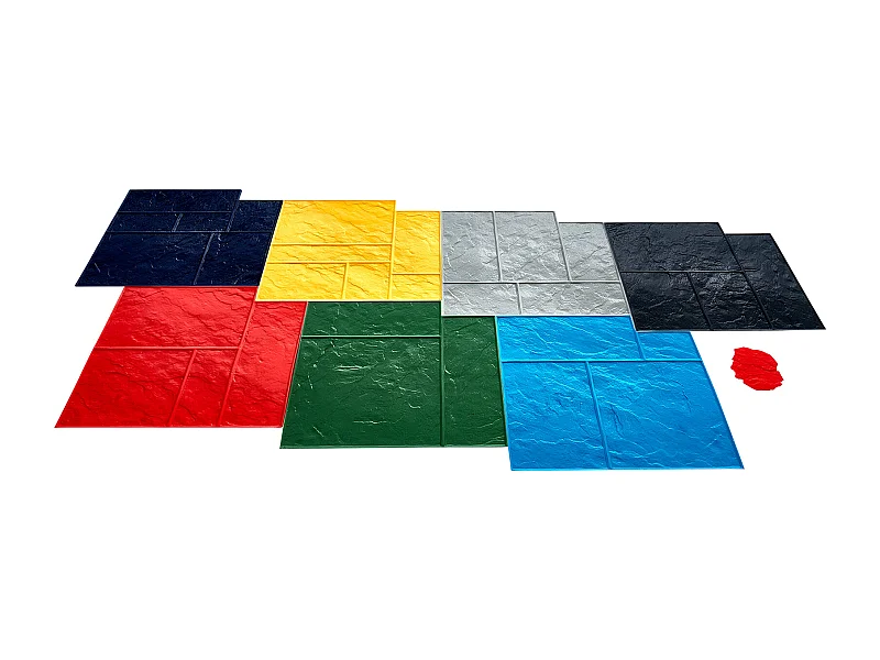 Stempelmat voor Beton SucceBuy, Gestructureerde Polyurethaanhuid voor Gieten,61 x 61 cm, 7 Stuks