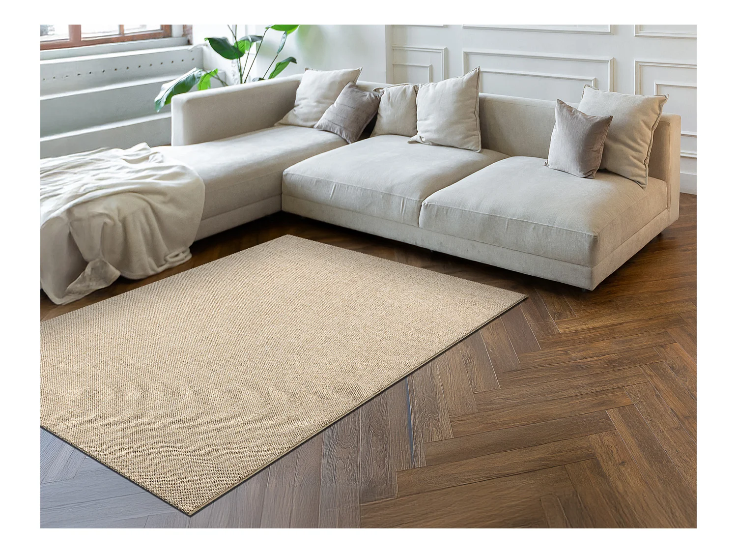 Tapis CASABLANCA LOOM beige, bouclé, doux intérieur et extérieur 250x300 cm