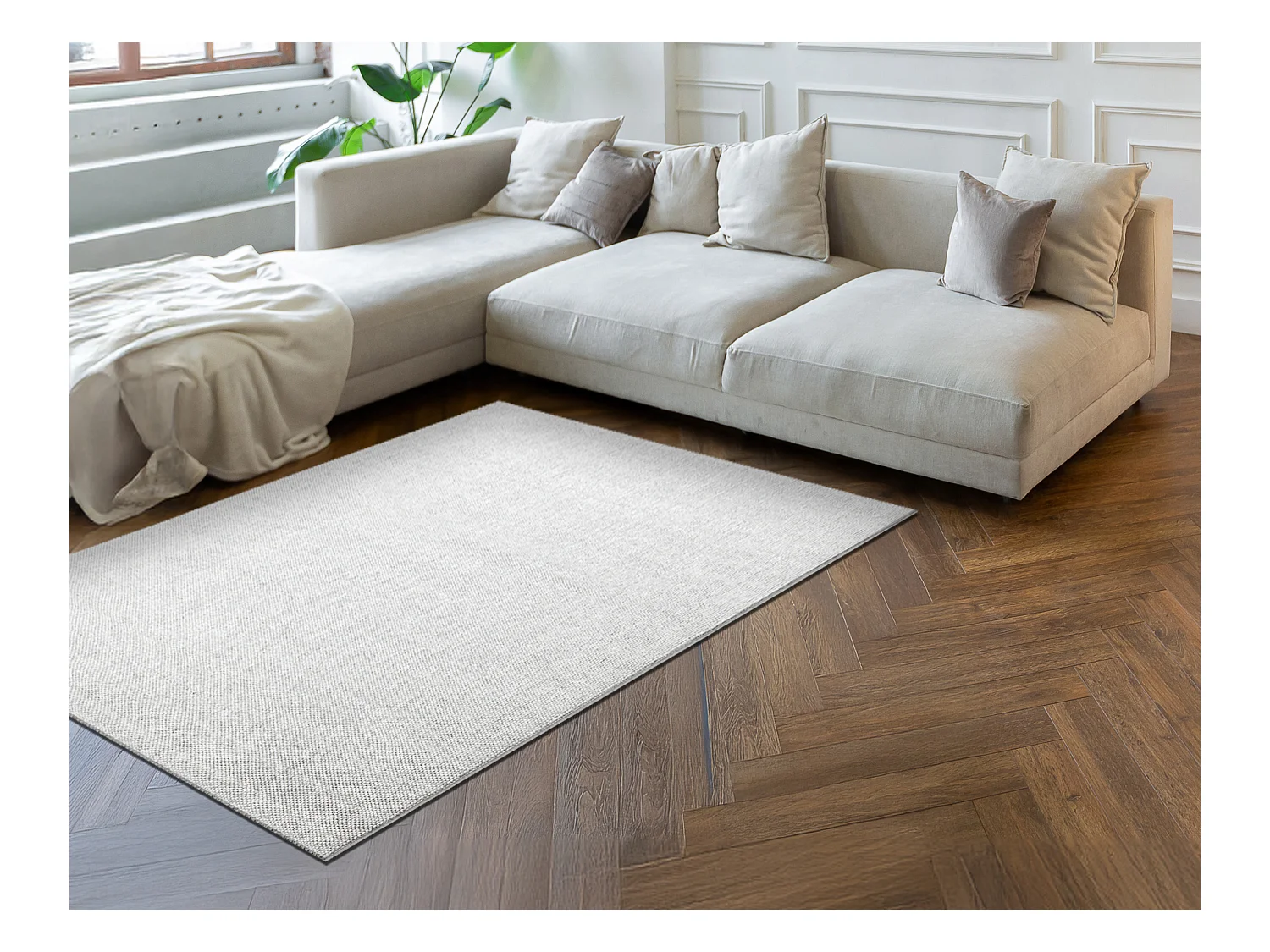 Tapis CASABLANCA LOOM argent, bouclé, doux intérieur et extérieur 300x350 cm