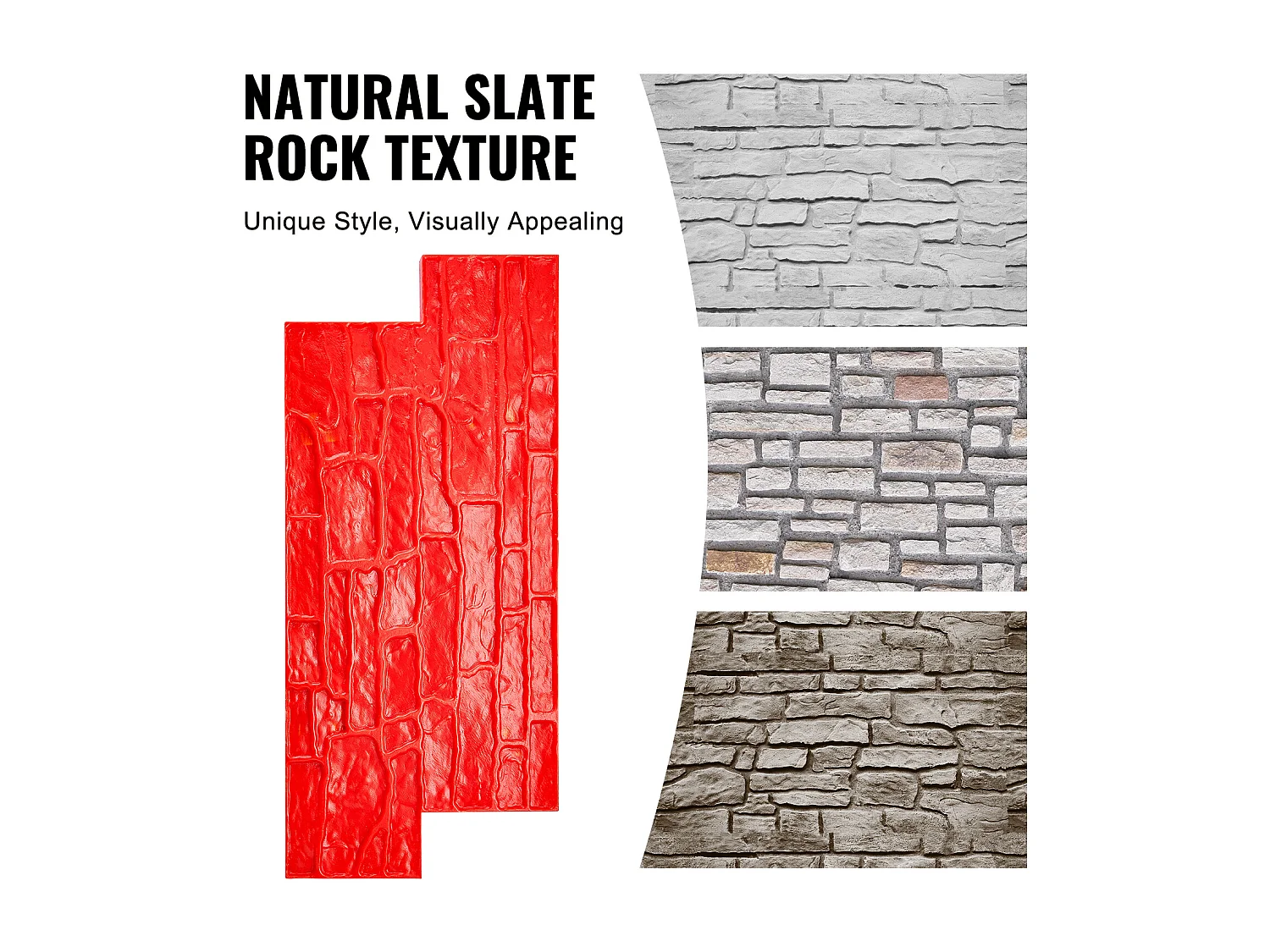 Tapis de Tampon pour Béton SucceBuy, 740 x 330 mm, Peau Texturée en Polyuréthane pour Moulage