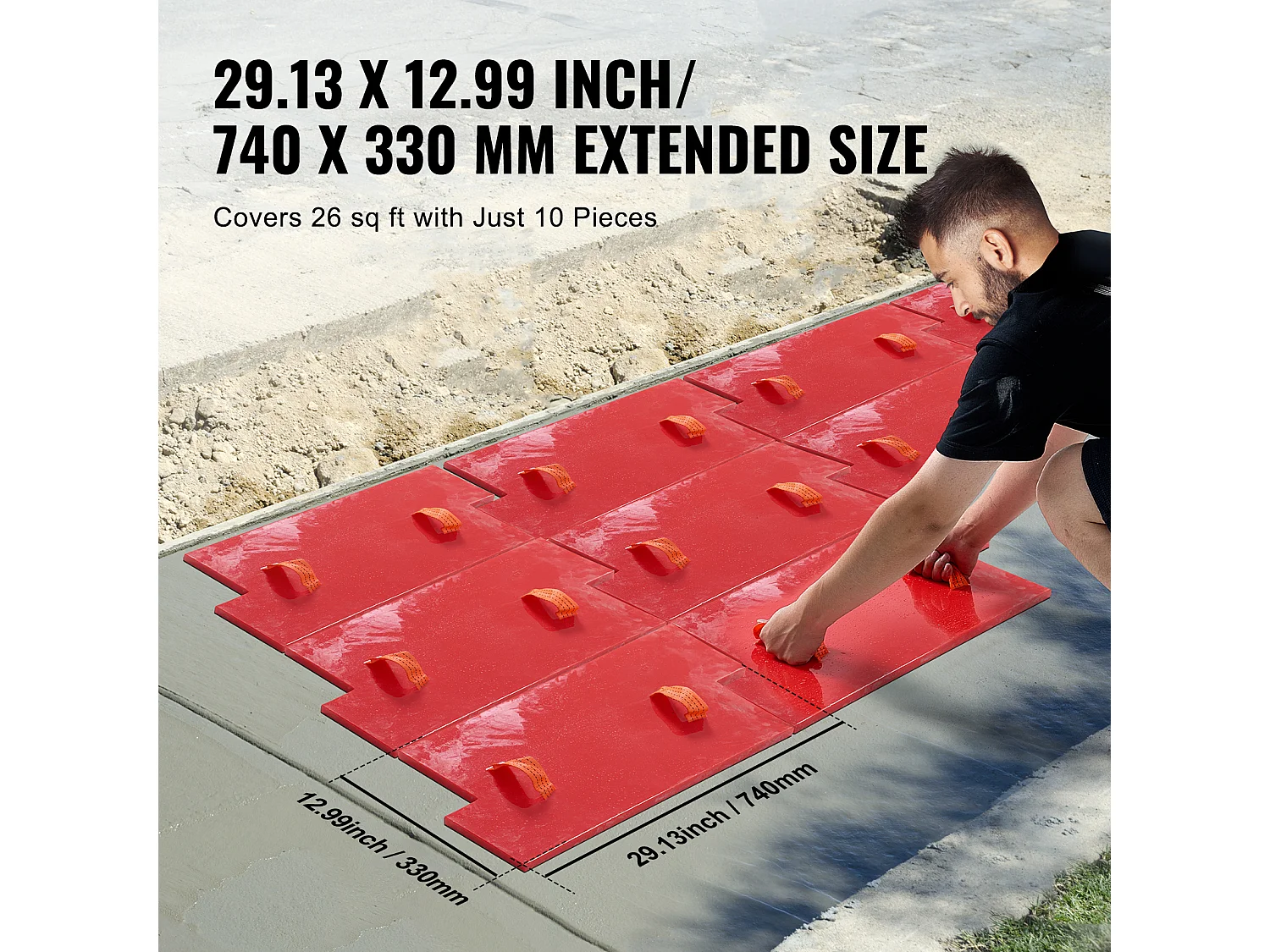 Tapis de Tampon pour Béton SucceBuy, 740 x 330 mm, Peau Texturée en Polyuréthane pour Moulage