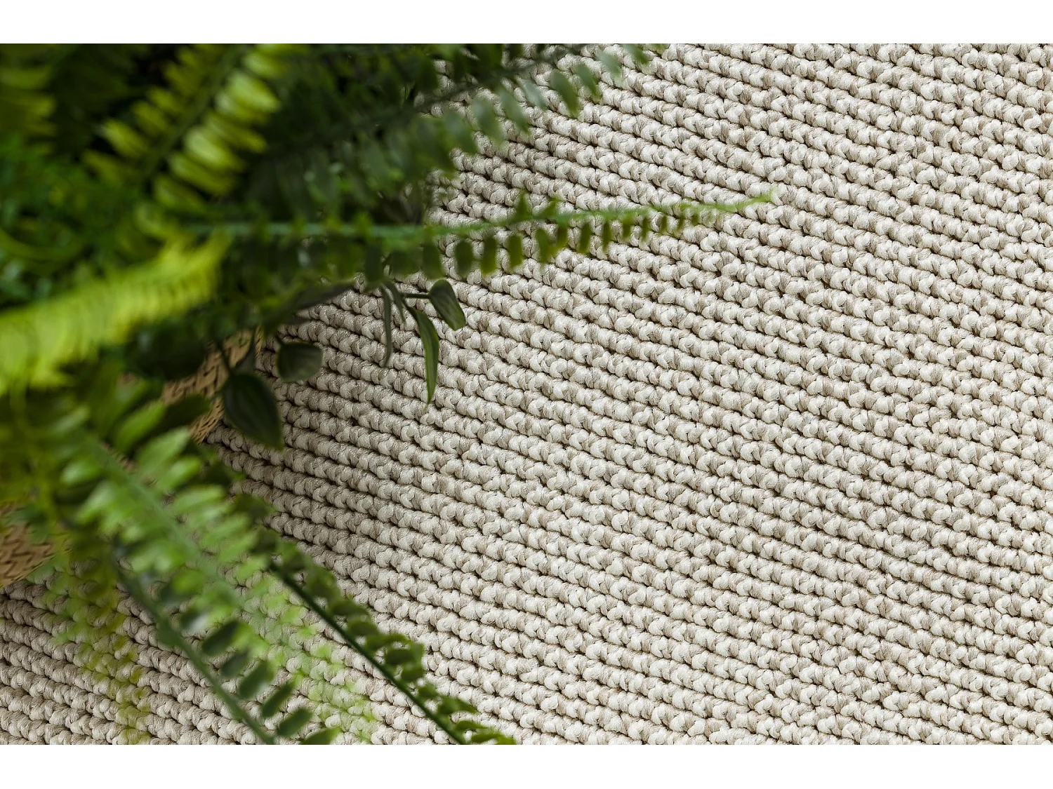 Tapis CASABLANCA LOOM cercle crème, bouclé, doux intérieur et exté cercle 200 cm