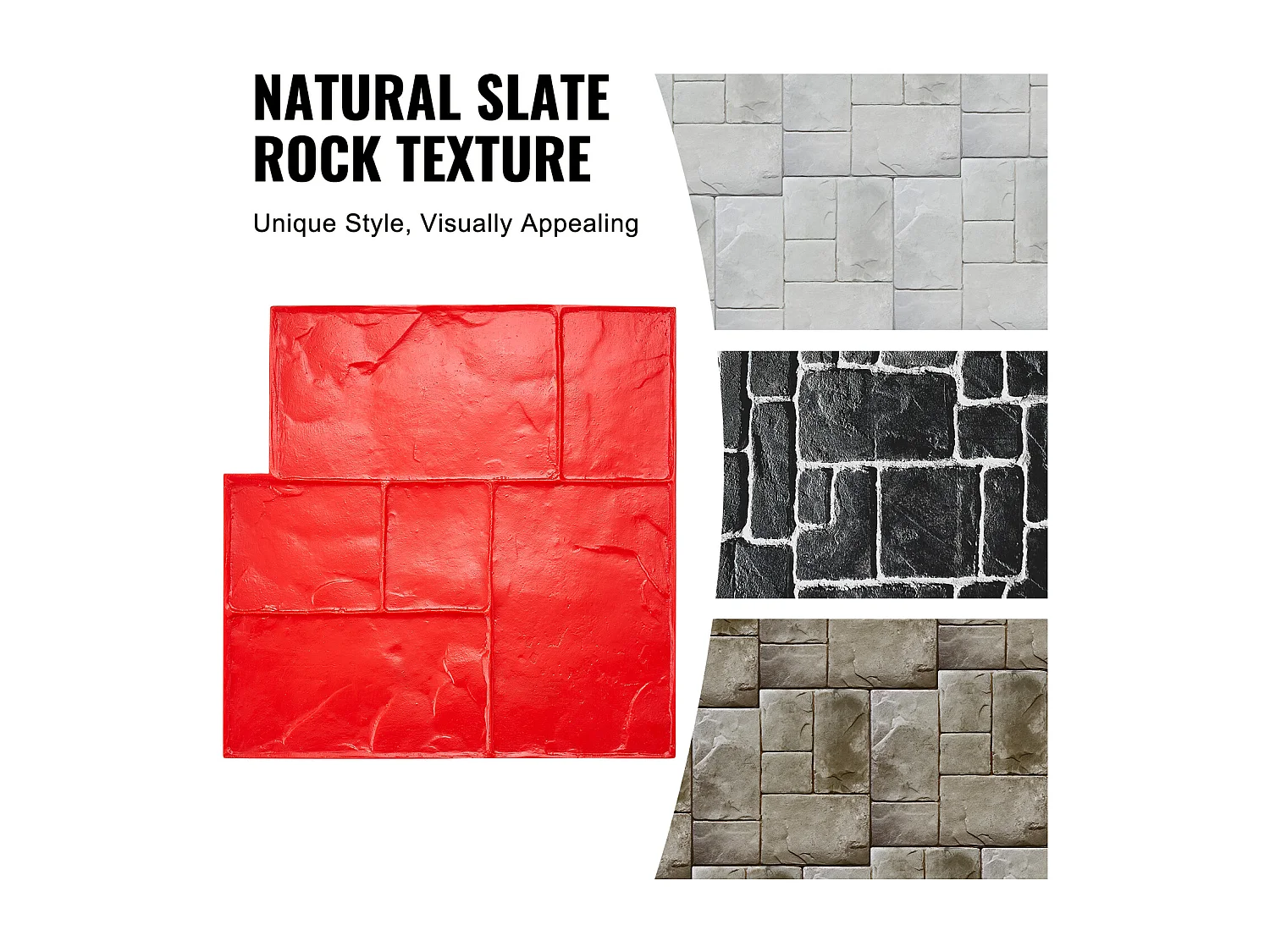 Tapis de Tampon pour Béton SucceBuy, 61 x 61 cm, Peau Texturée en Polyuréthane pour Moulage