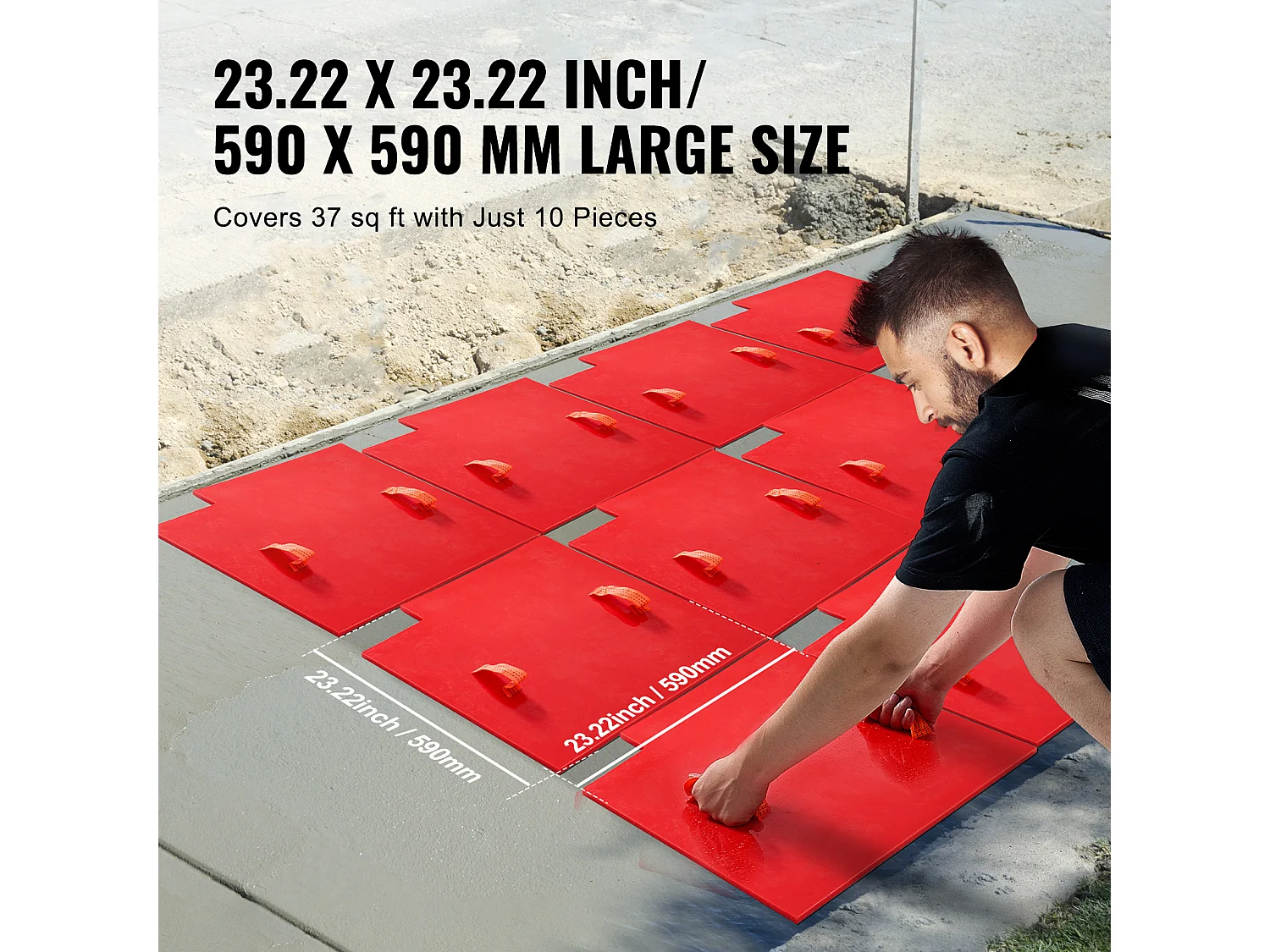 Tapis de Tampon pour Béton SucceBuy, 61 x 61 cm, Peau Texturée en Polyuréthane pour Moulage