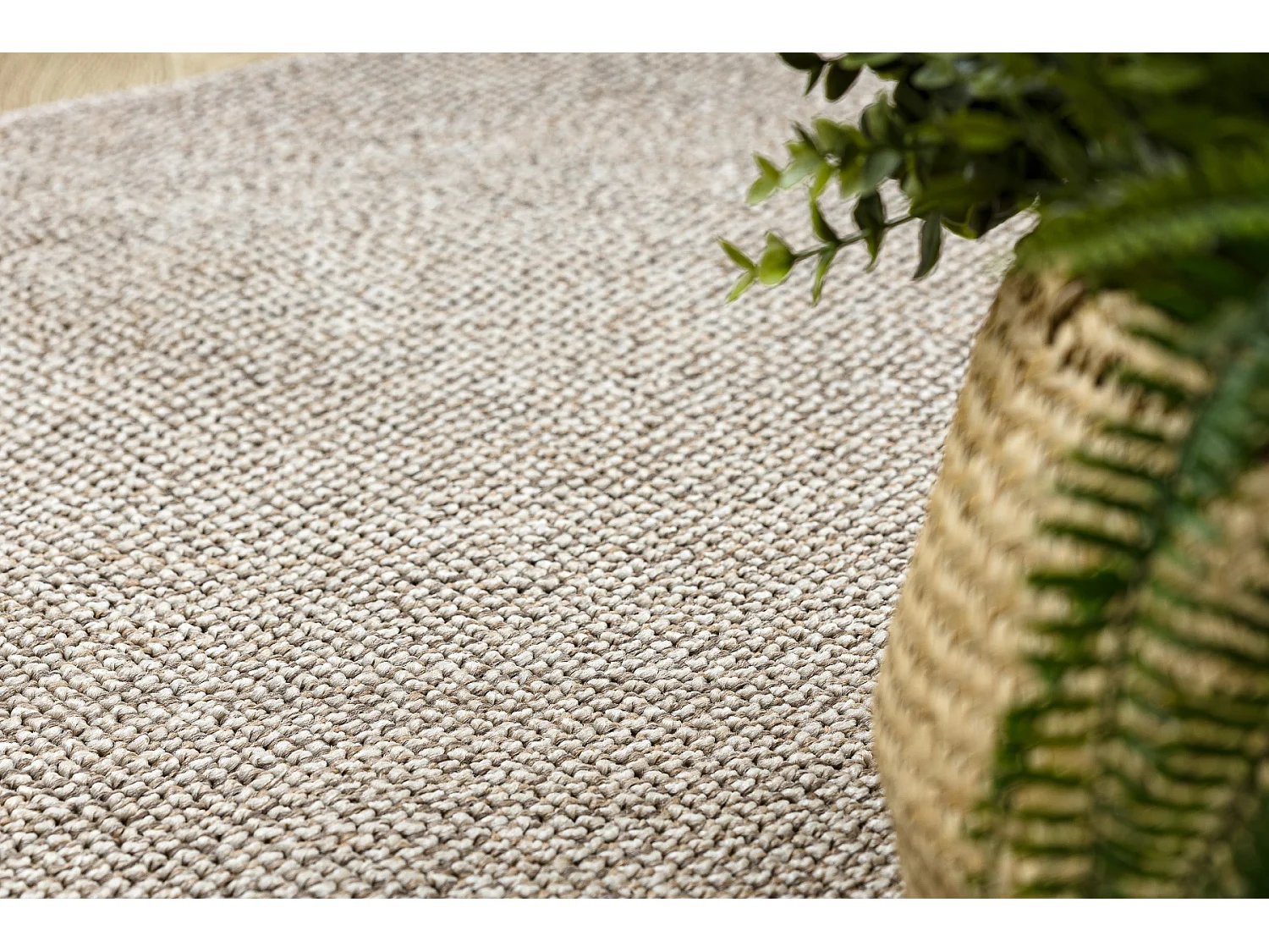 Tapis CASABLANCA LOOM cercle marron, bouclé, doux intérieur et exté cercle 100 cm