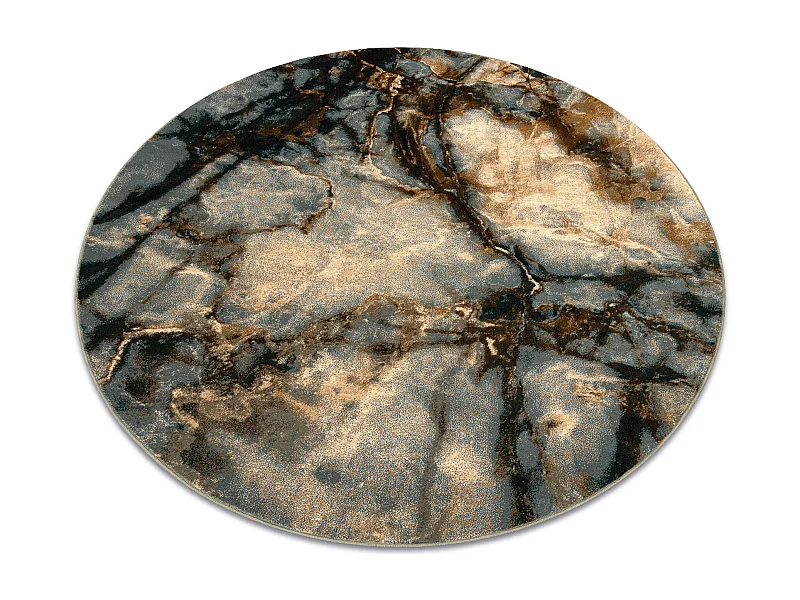 Wollteppich OMEGA ELIAN Kreis Marmor iron grün  cercle 200 cm