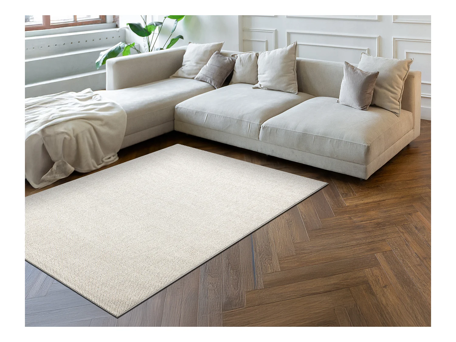 Tapis CASABLANCA LOOM crème, bouclé, doux intérieur et extérieur 100x150 cm