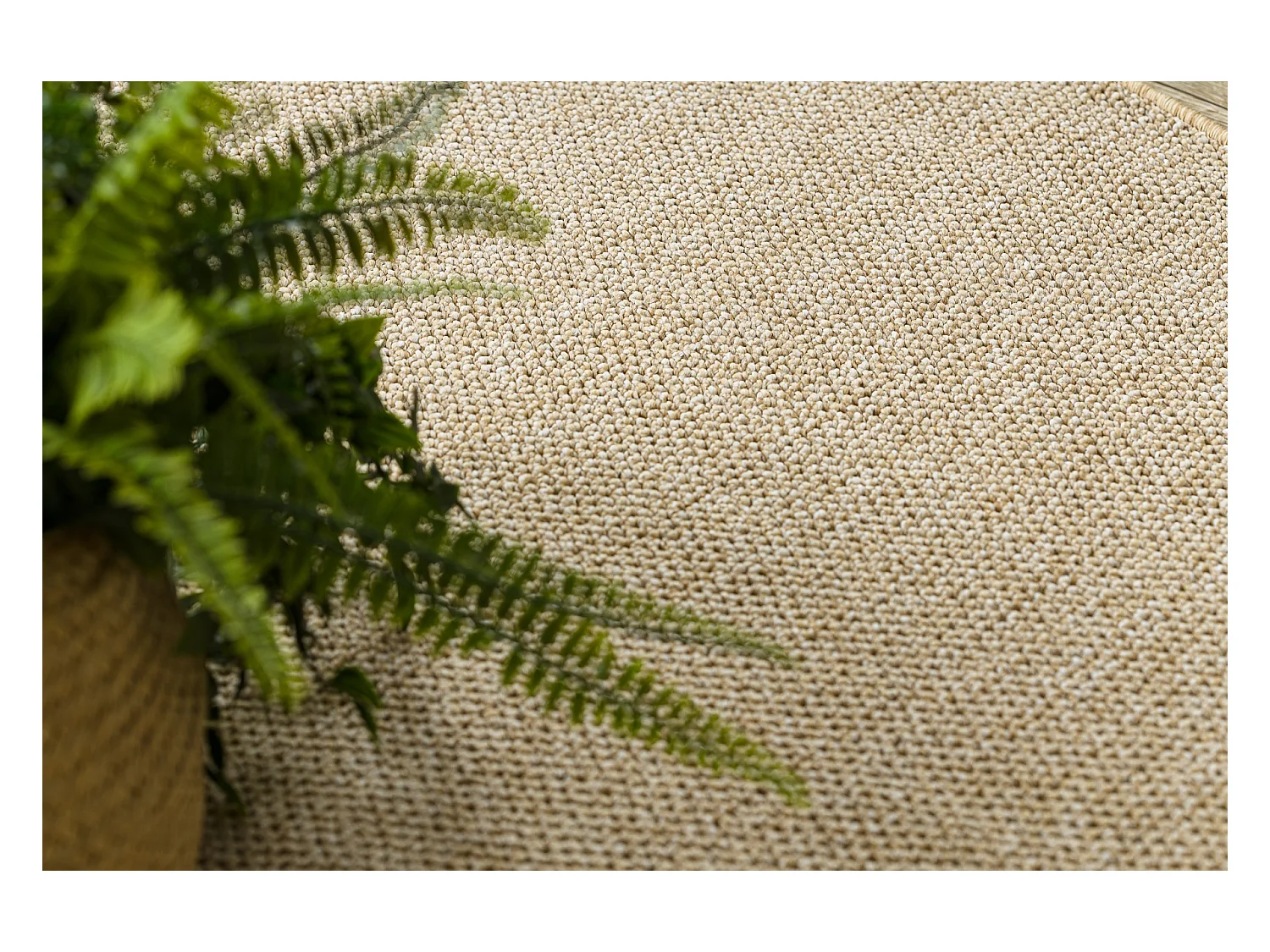 Tapis CASABLANCA LOOM cercle beige, bouclé, doux intérieur et extér cercle 100 cm