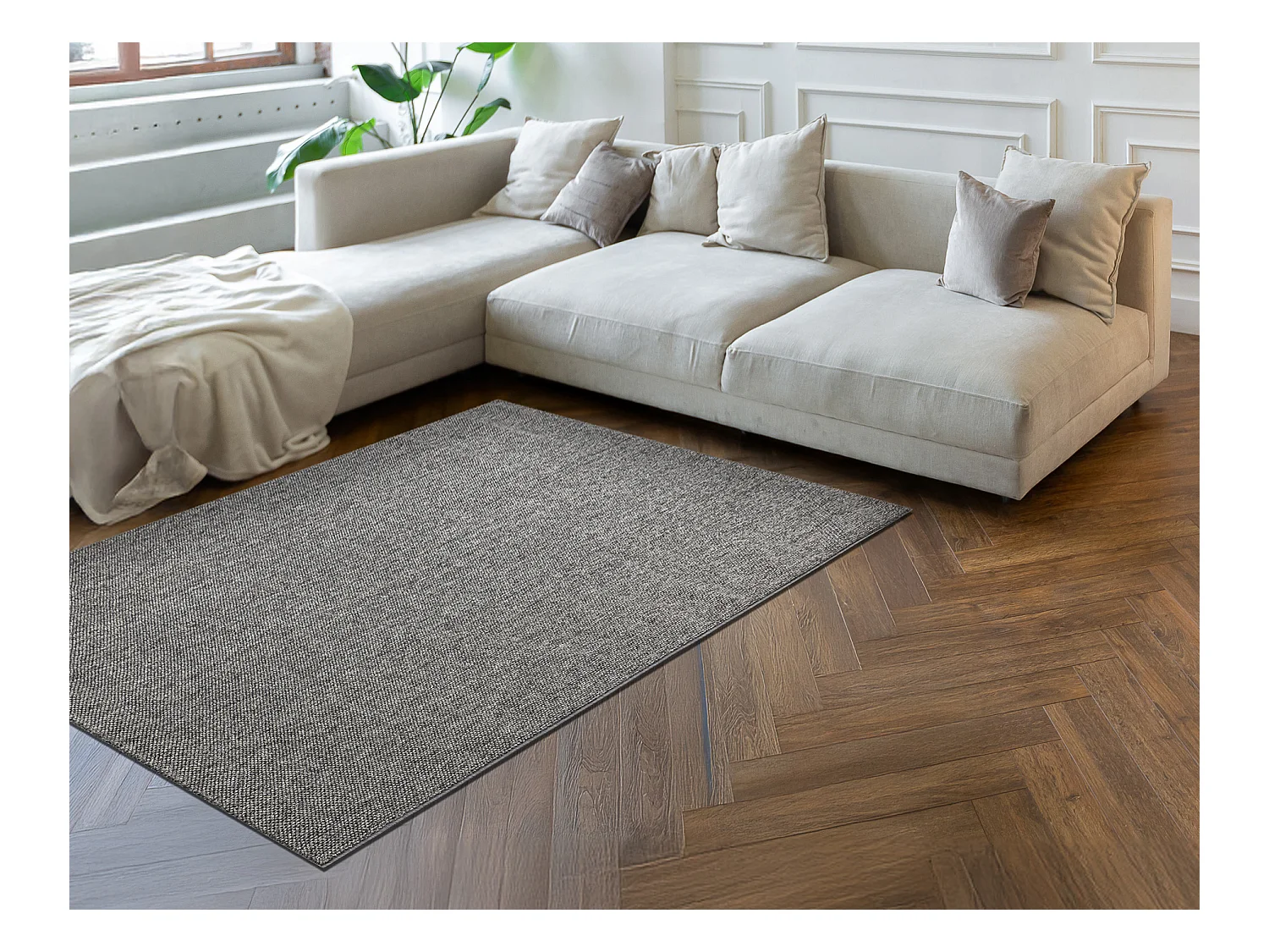 Teppich CASABLANCA LOOM grau, Schleife weich drinnen & draußen 300x400 cm