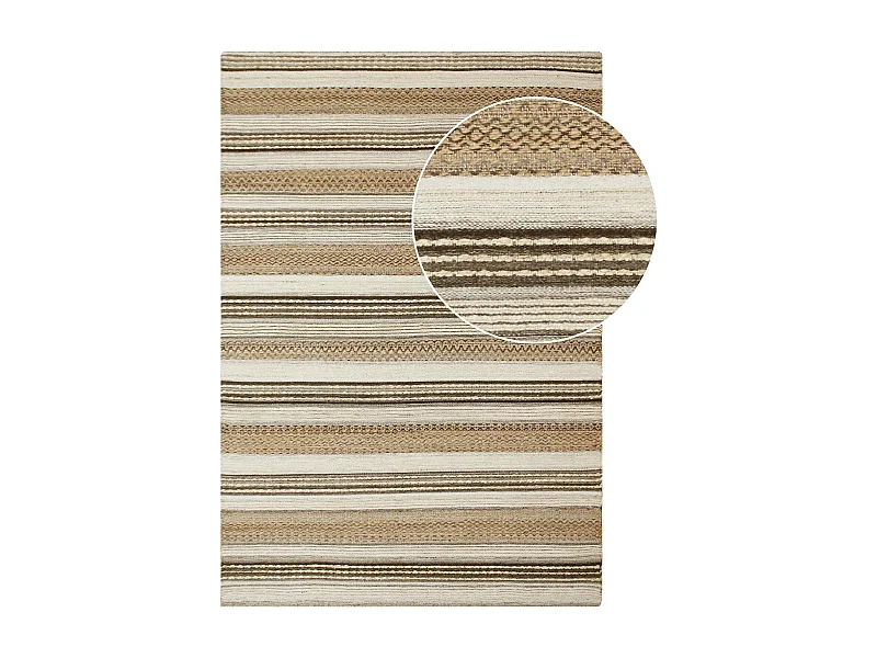 Tapis en jute et laine à motifs linéaires 200x300 cm FEZ