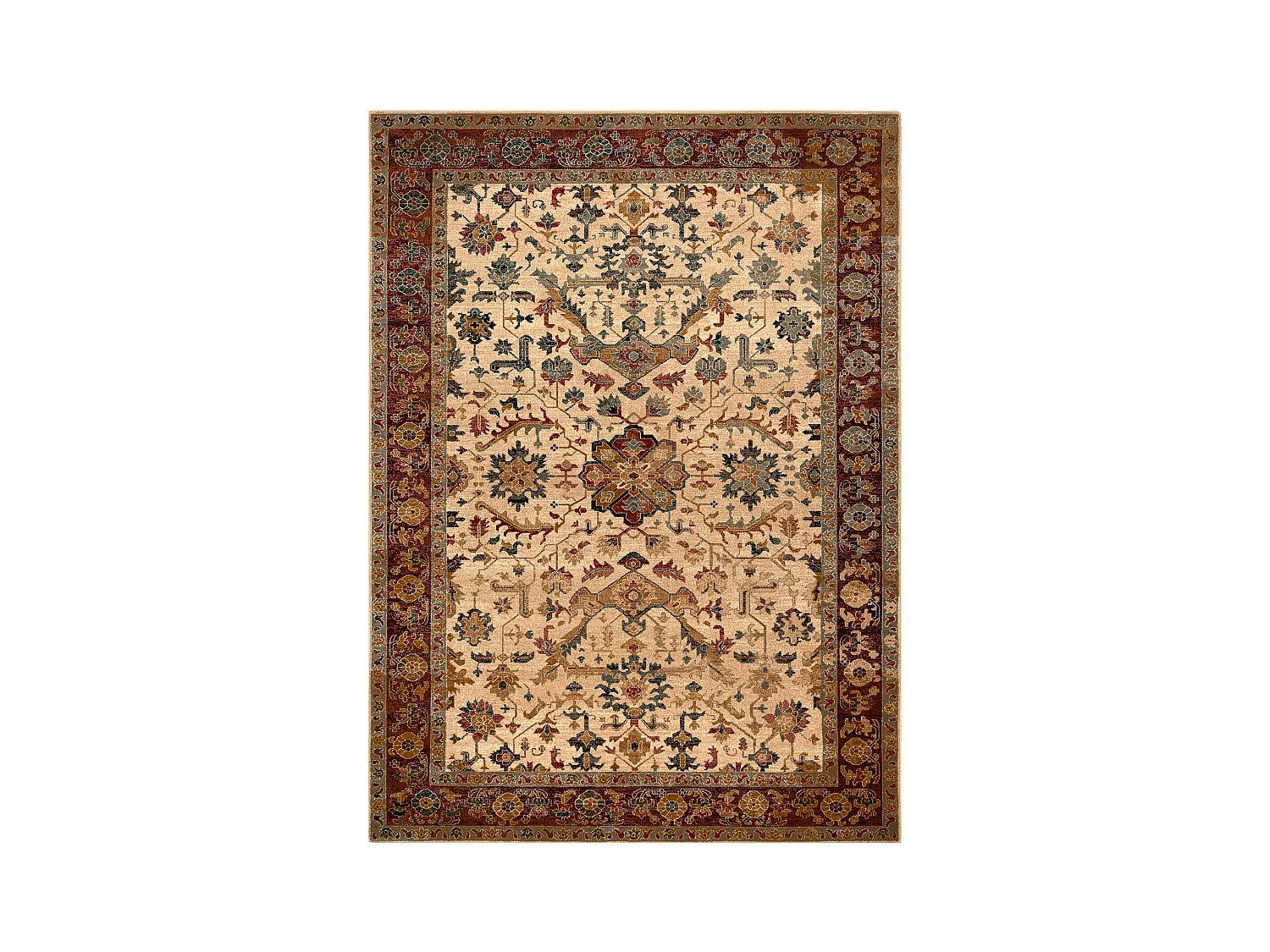 Tapis en laine POLONIA VERANO Ornement, cadre rubis clair 235x350 cm