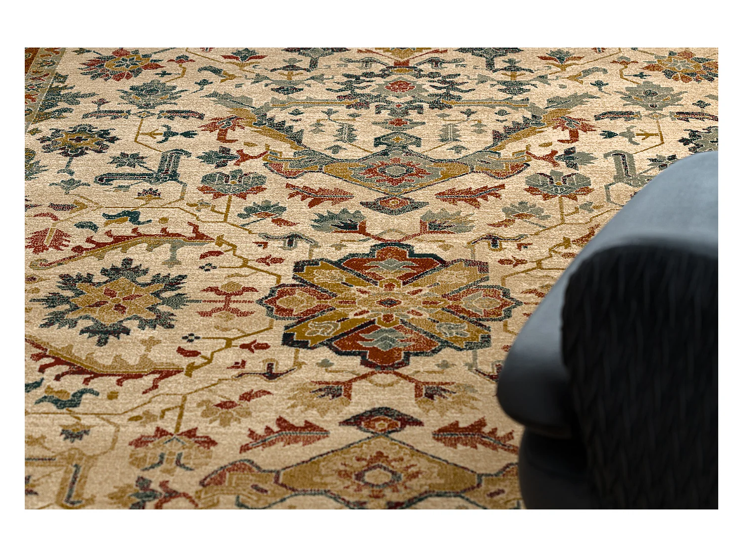 Tapis en laine POLONIA VERANO Ornement, cadre rubis clair 235x350 cm