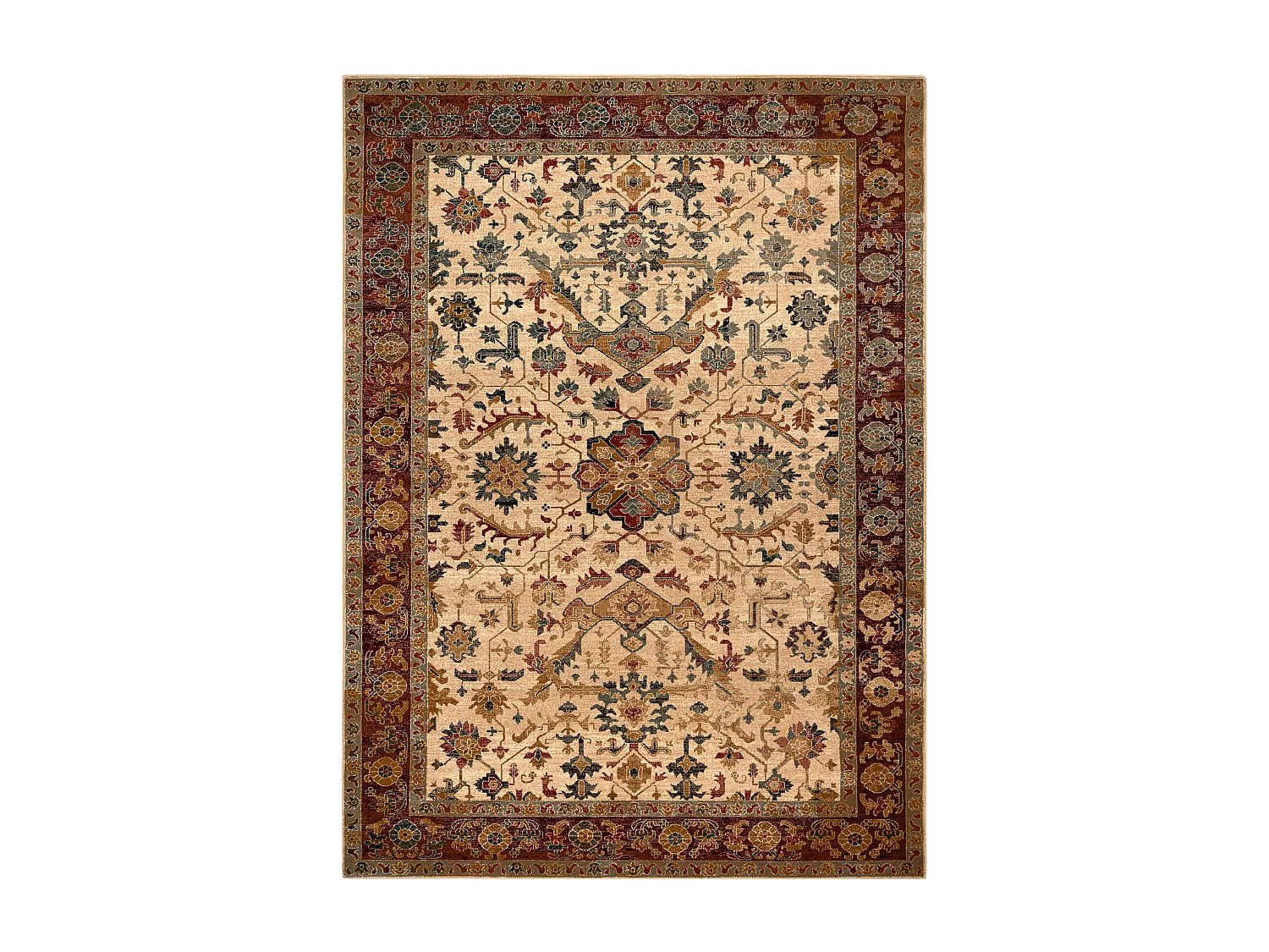 Tapis en laine POLONIA VERANO Ornement, cadre rubis clair 235x350 cm