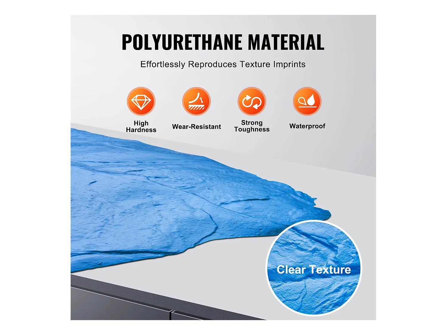 Stempelmat voor Beton SucceBuy, 430 x 430 mm, Gestructureerde Polyurethaanhuid voor Gieten