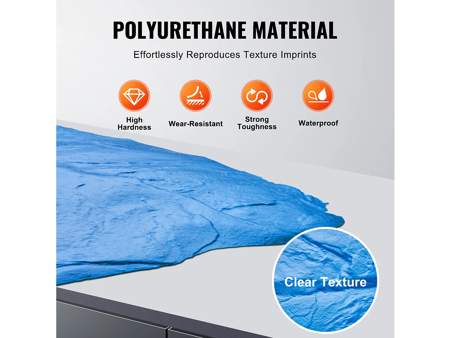 Tapis de Tampon pour Béton SucceBuy, 430 x 430 mm, Peau Texturée en Polyuréthane pour Moulage