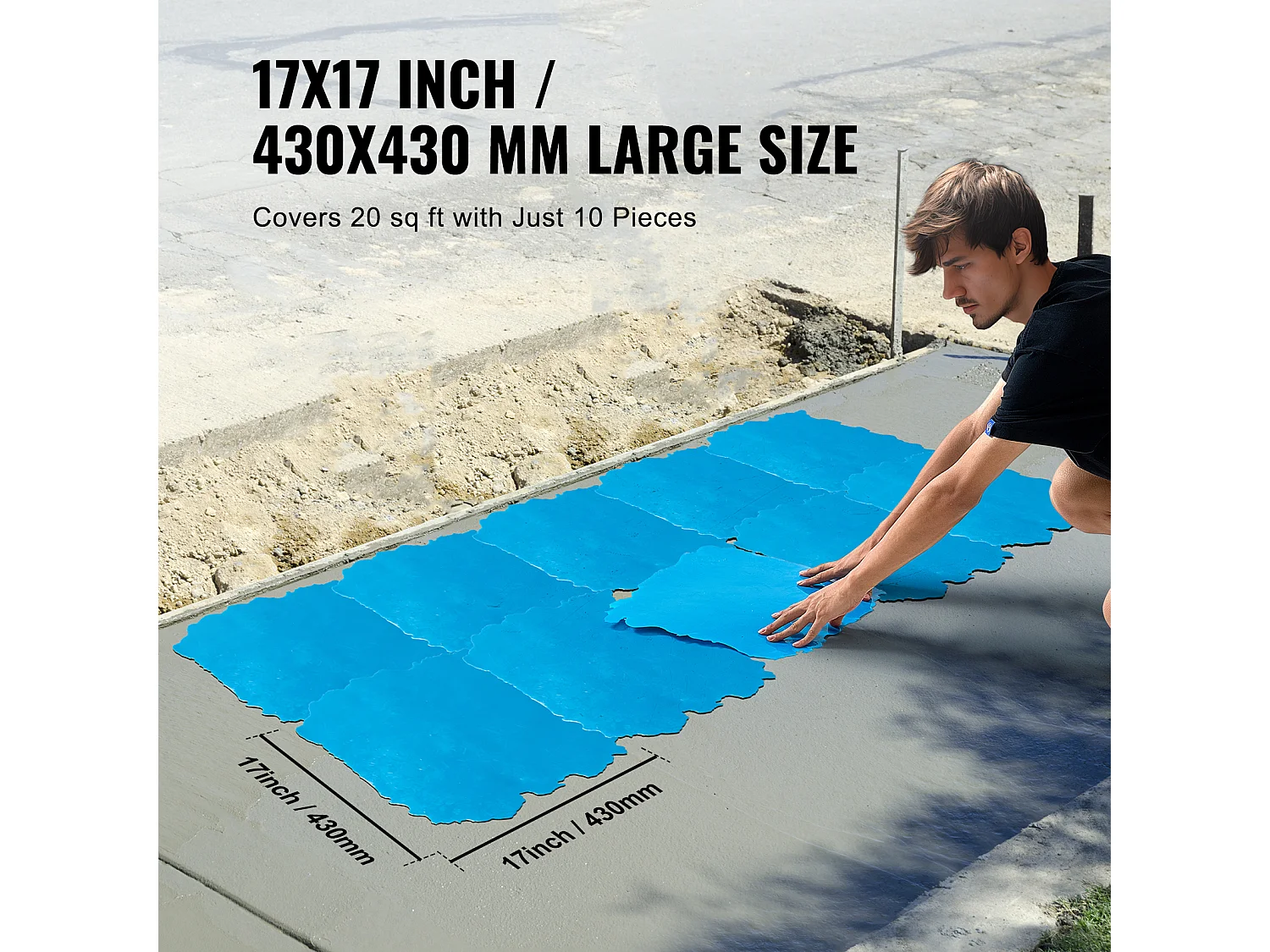 Tapis de Tampon pour Béton SucceBuy, 430 x 430 mm, Peau Texturée en Polyuréthane pour Moulage