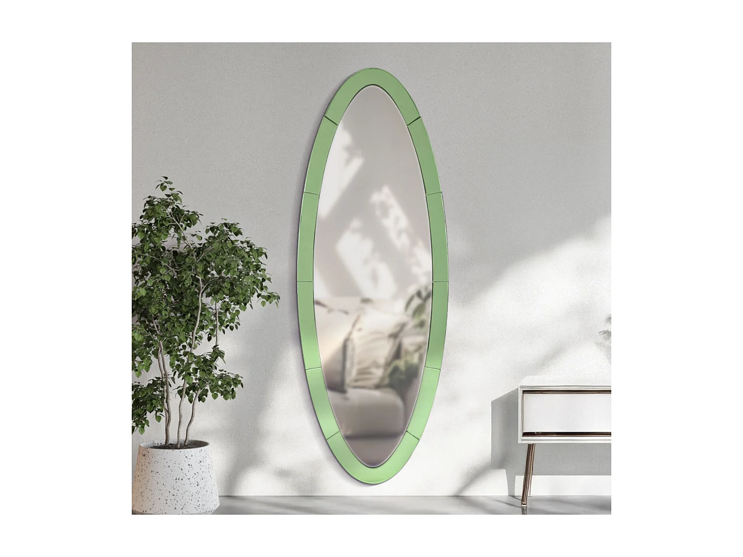 Miroir Mural Ovale "Oslo" 150cm Vert