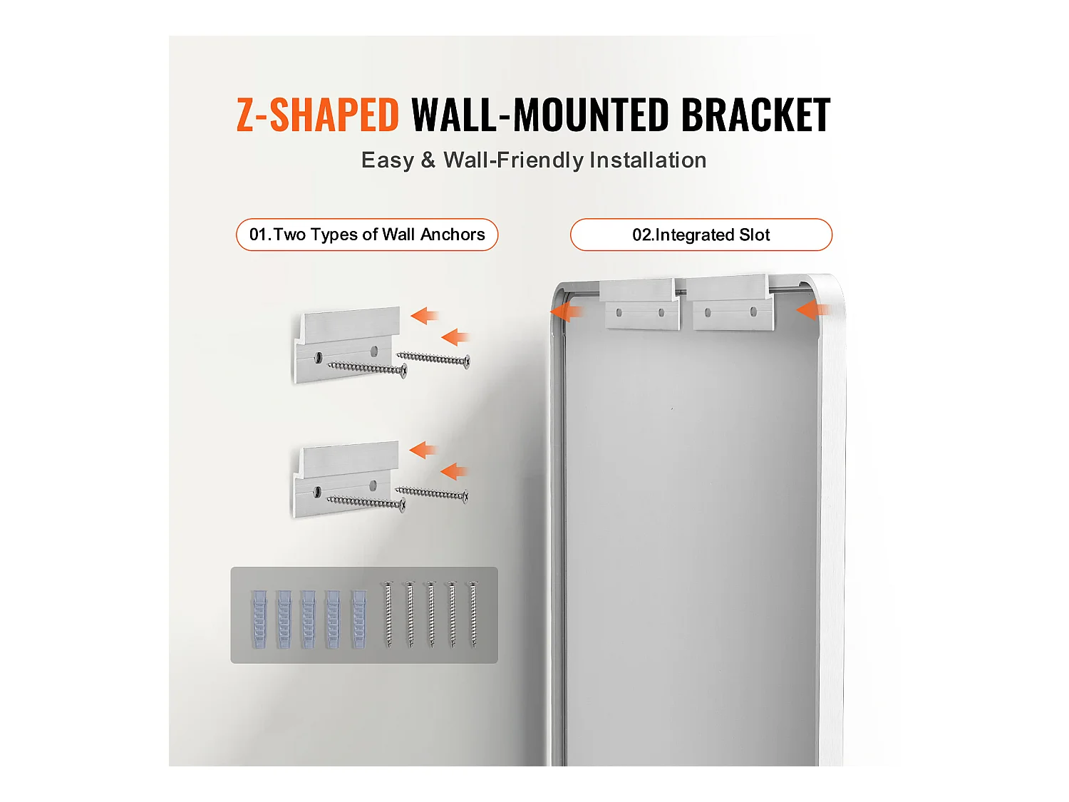 Rechteckiger Spiegel, SucceBuy 55,9 × 76,2 cm Quadratischer Wandspiegel mit Aluminiumrahmen