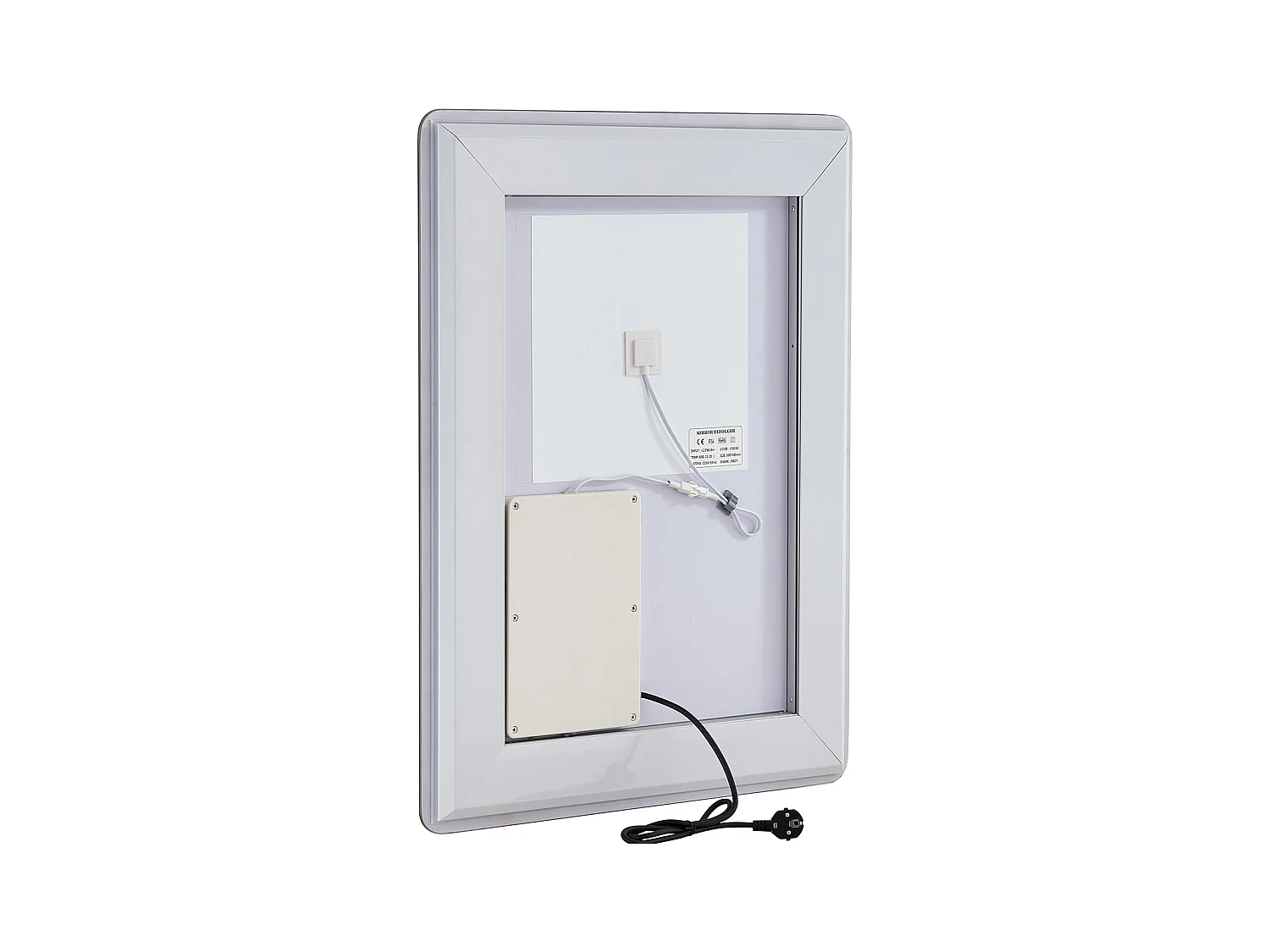 Miroir Mural SucceBuy, 60 x 80 cm, Miroir de Salle de Bain LED, Antibuée, 3 Couleurs à Intensité Variable pour une Routine de Maquillage Impeccable