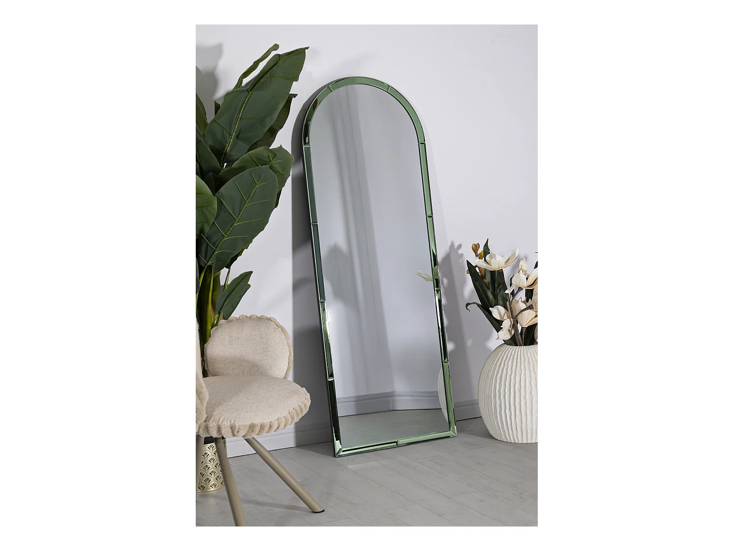 Miroir mural avec cadre en verre vert cm 55x2x150