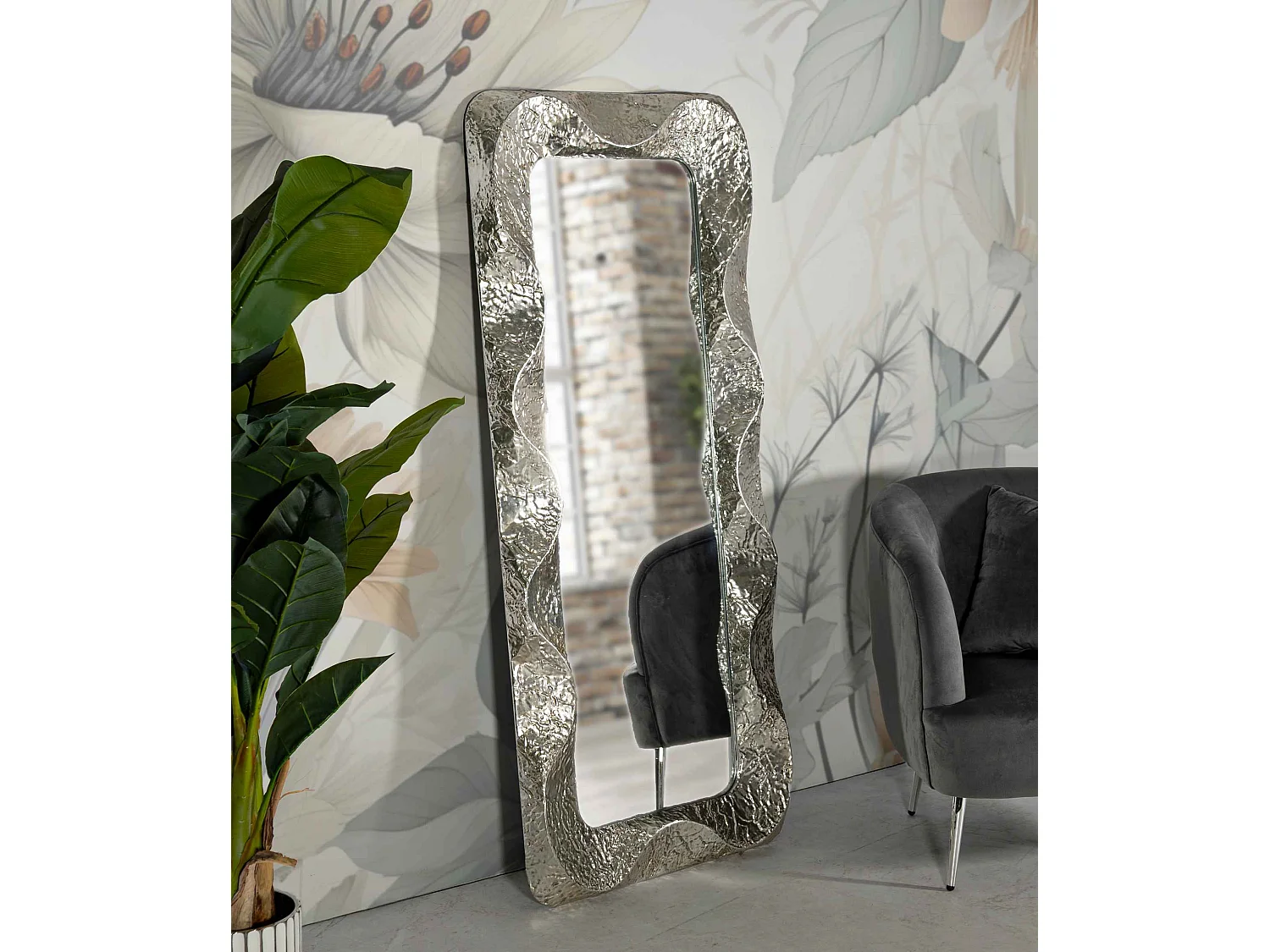 Miroir rectangulaire en métal Argelux 70 x 6.5 x 160.5 cm