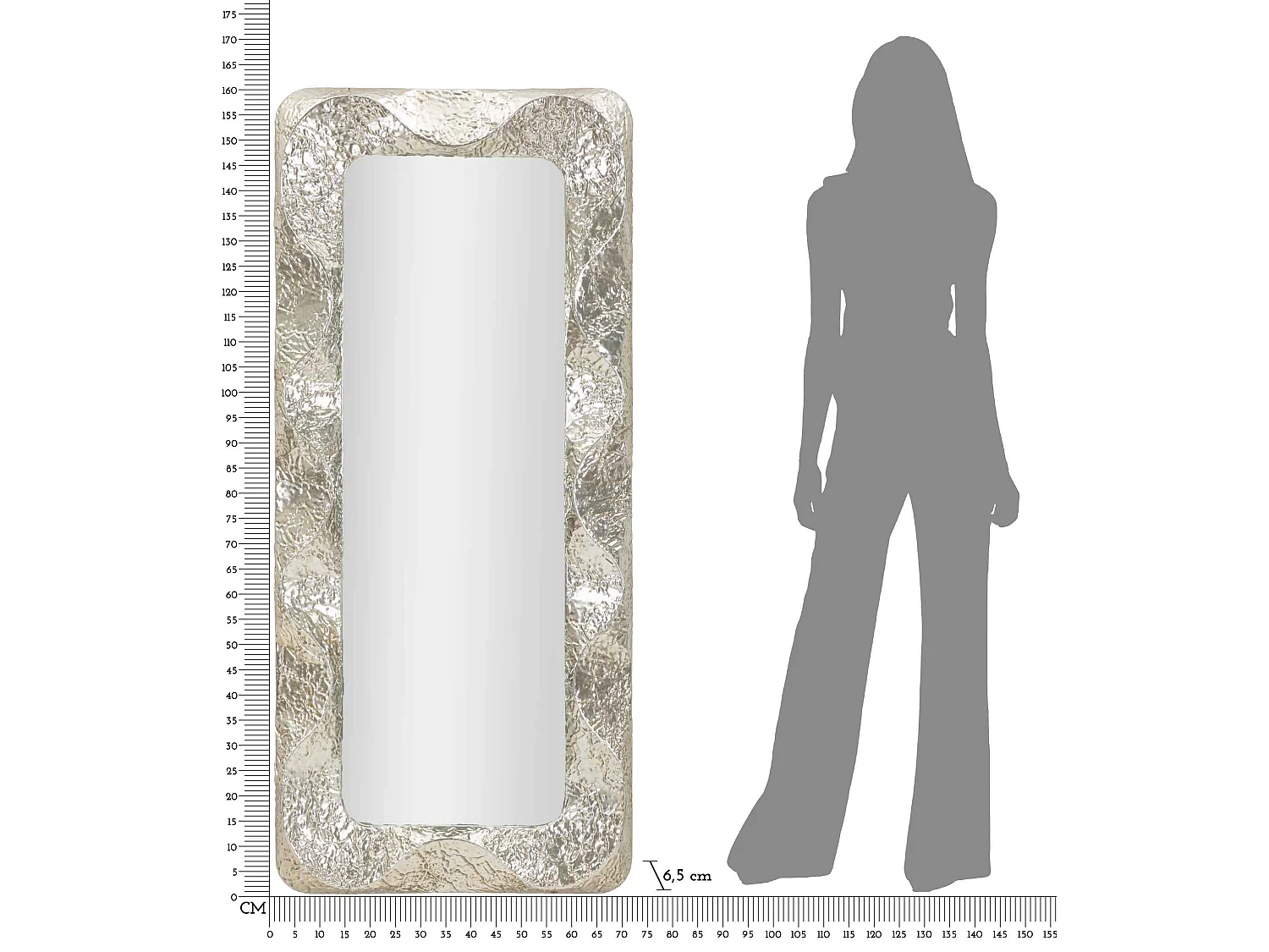 Miroir mural en métal Argelux Rectangulaire