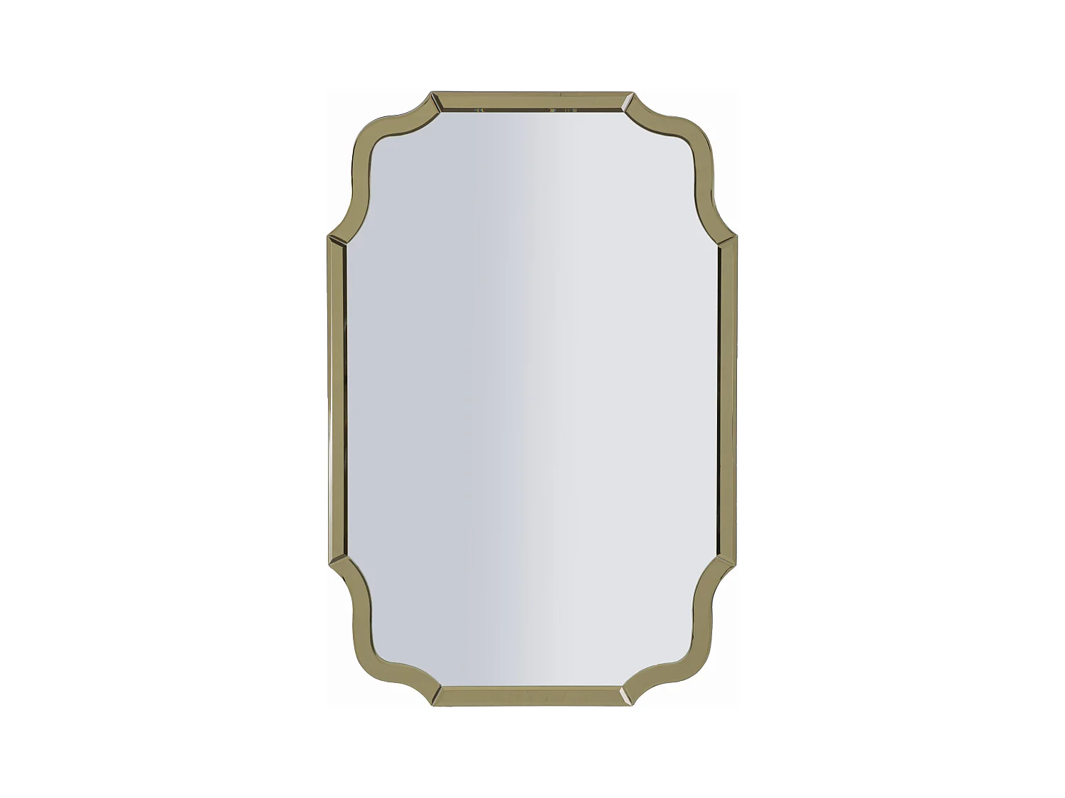 Miroir mural avec cadre en verre doré cm 60x1x90